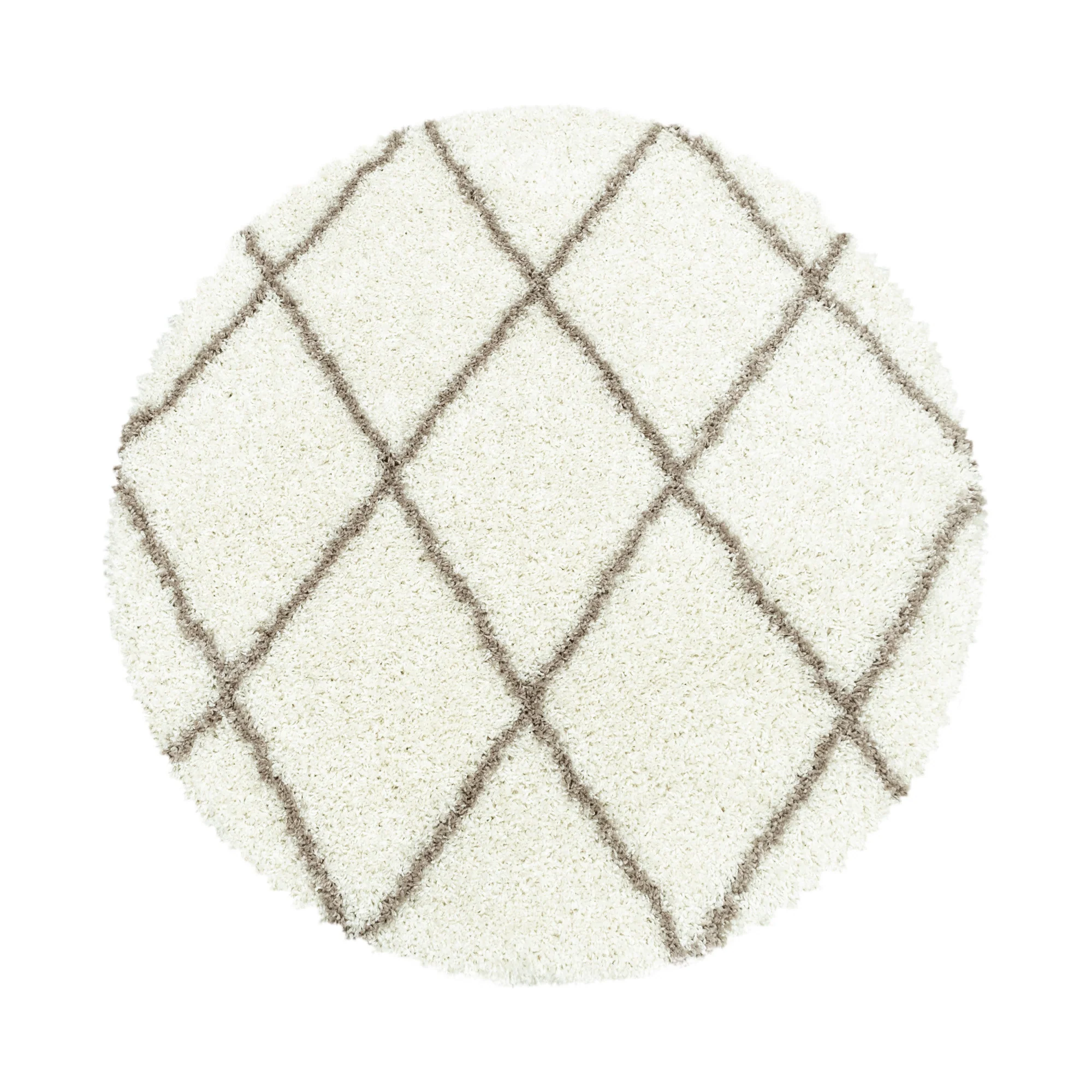 Geometrische Hochflorteppiche in Creme - Image 8