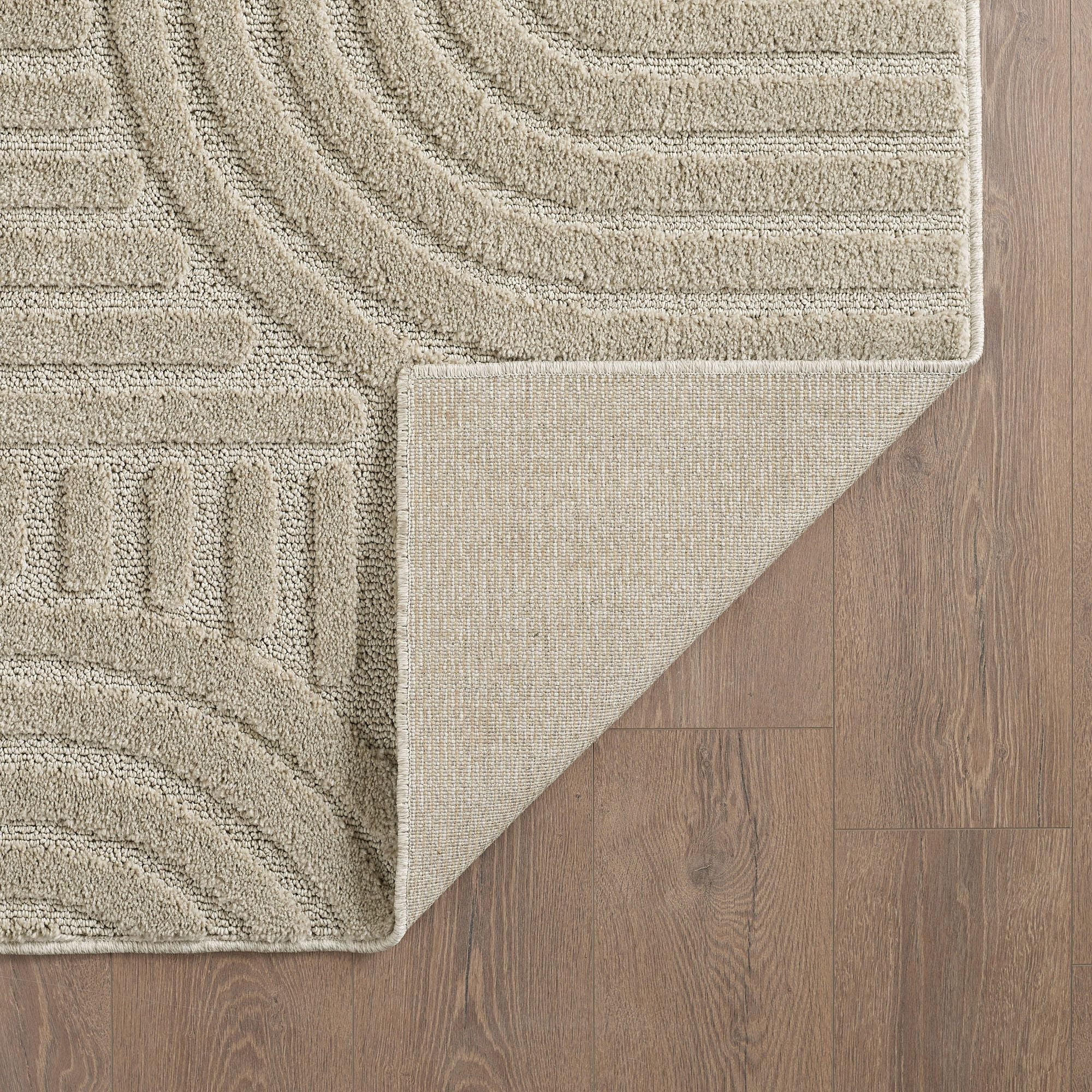 Hochflorteppiche, Skandinavischer Boho, Farbe Beige, Teppich für Wohnzimmer, Rücken aus Jute - Image 5