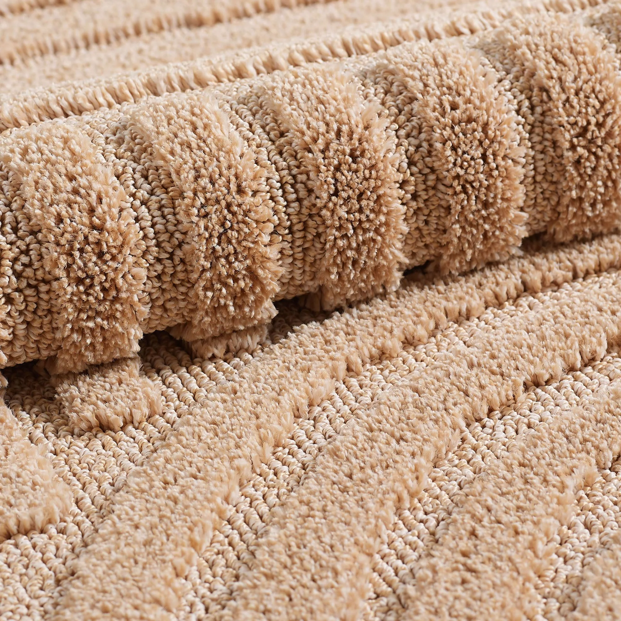 Hochflorteppiche, Skandinavischer Boho, Farbe Rosa, Teppich für Wohnzimmer, Rücken aus Jute - Image 4