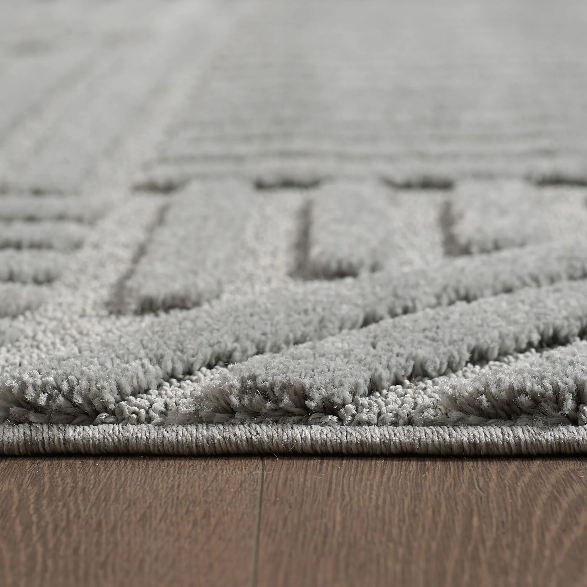 Hochflorteppiche, Skandinavischer Boho, Farbe Silber, Teppich für Wohnzimmer, Rücken aus Jute - Image 3