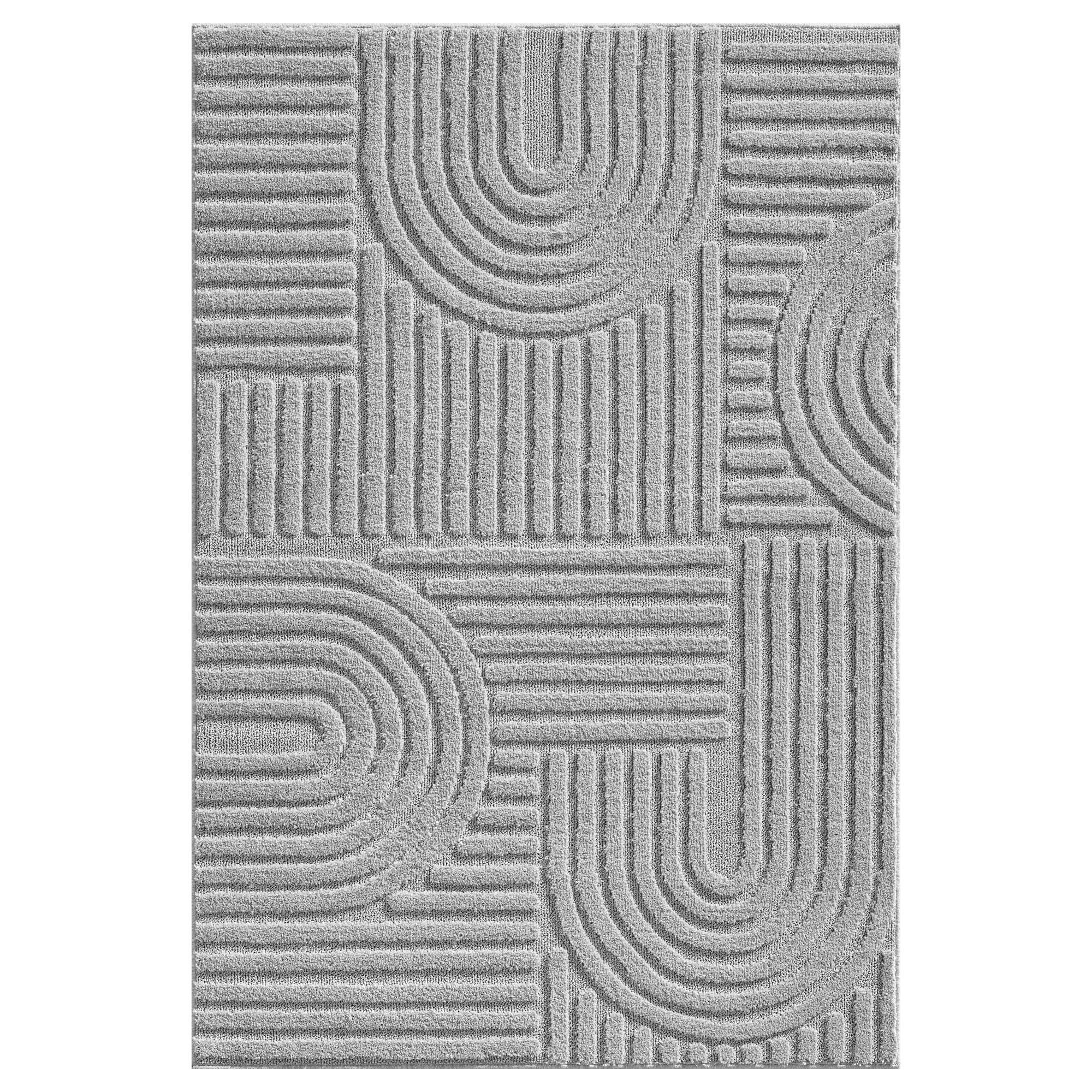 Hochflorteppiche, Skandinavischer Boho, Farbe Silber, Teppich für Wohnzimmer, Rücken aus Jute - Image 8