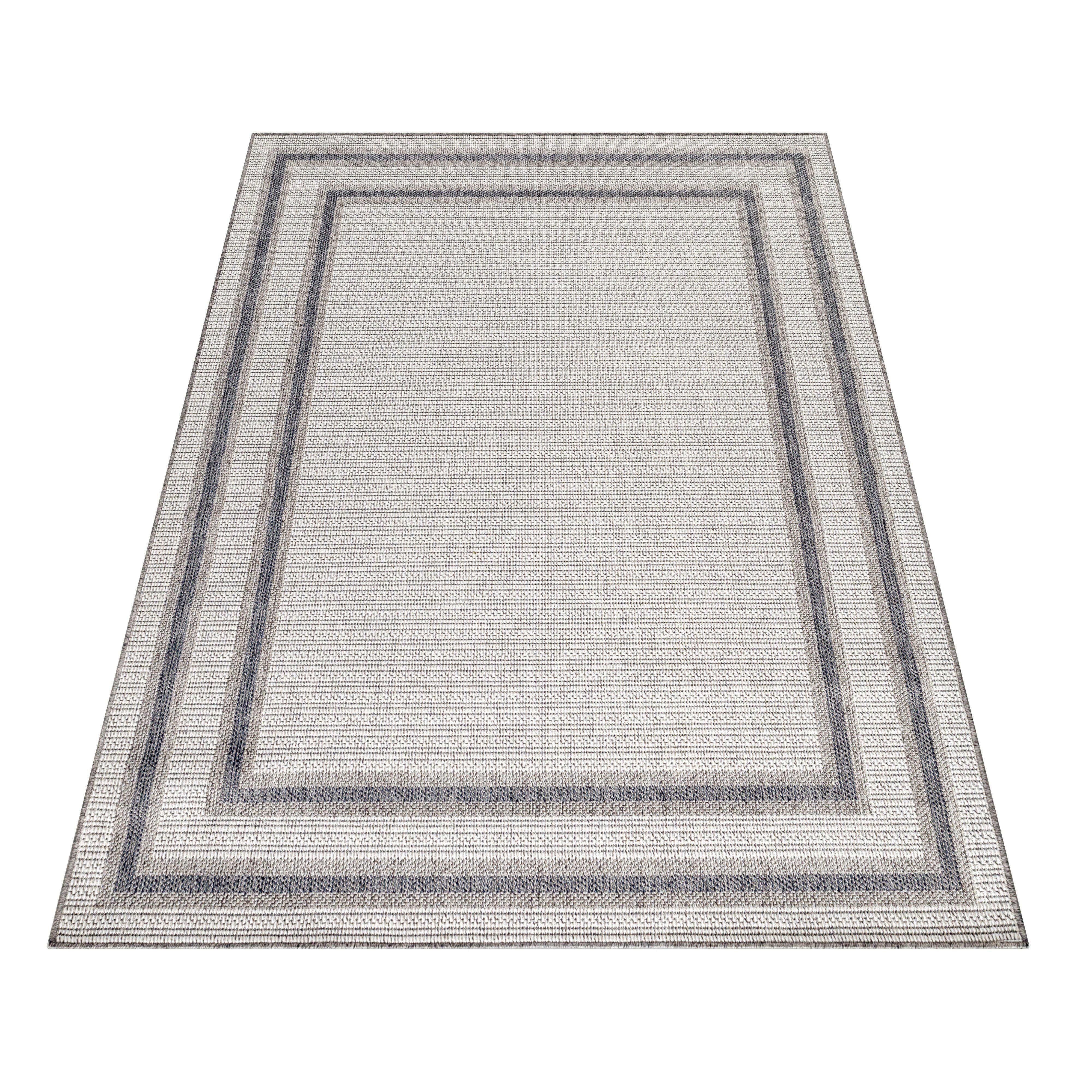 Aruba Outdoorteppich Creme | Bordüre mit Doppelstreifen - Image 3
