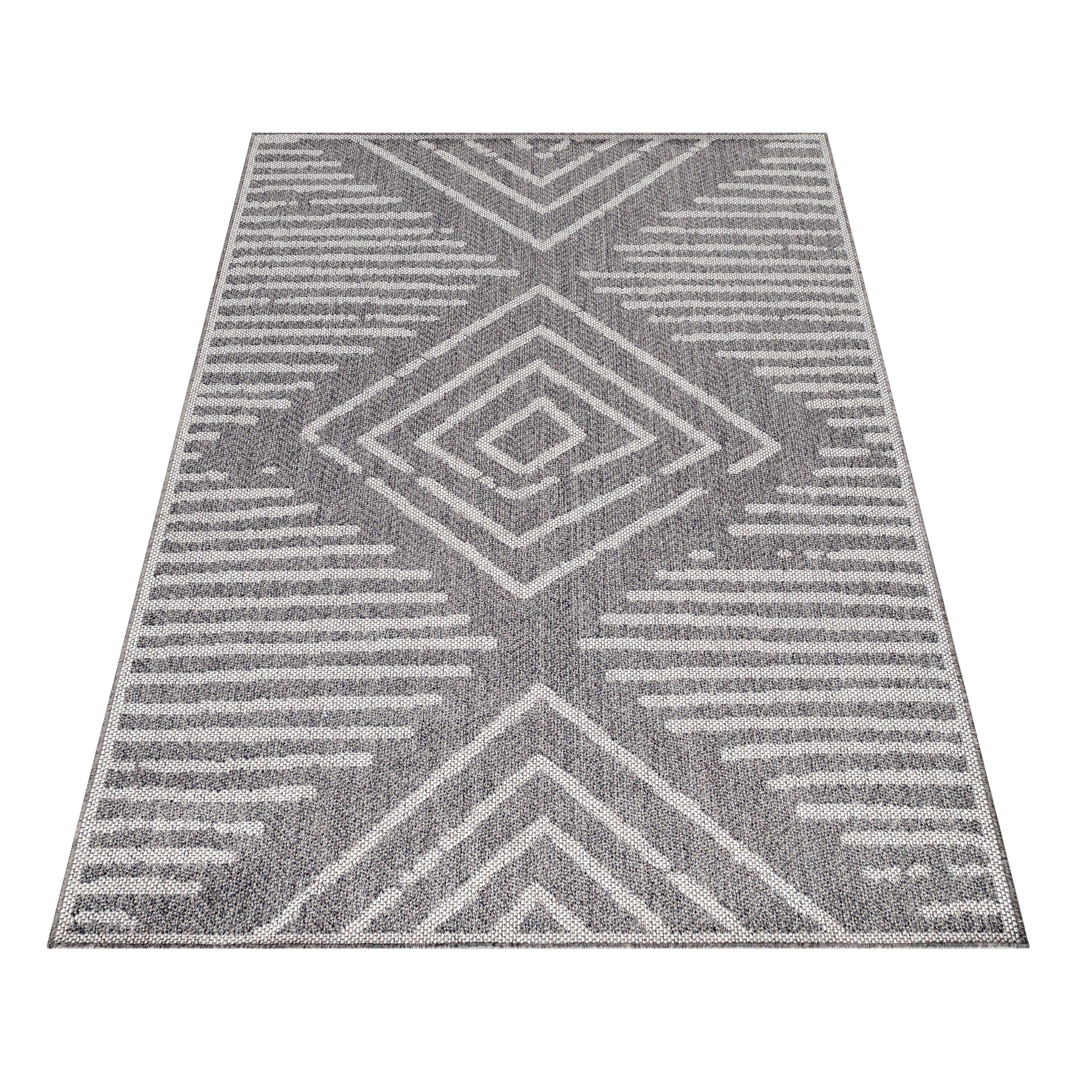 Outdoorteppiche, Gestreift Design, Farbe Grau, Teppich für Terasse-Balkon-Küche, Rücken aus Polypropylen - Image 3