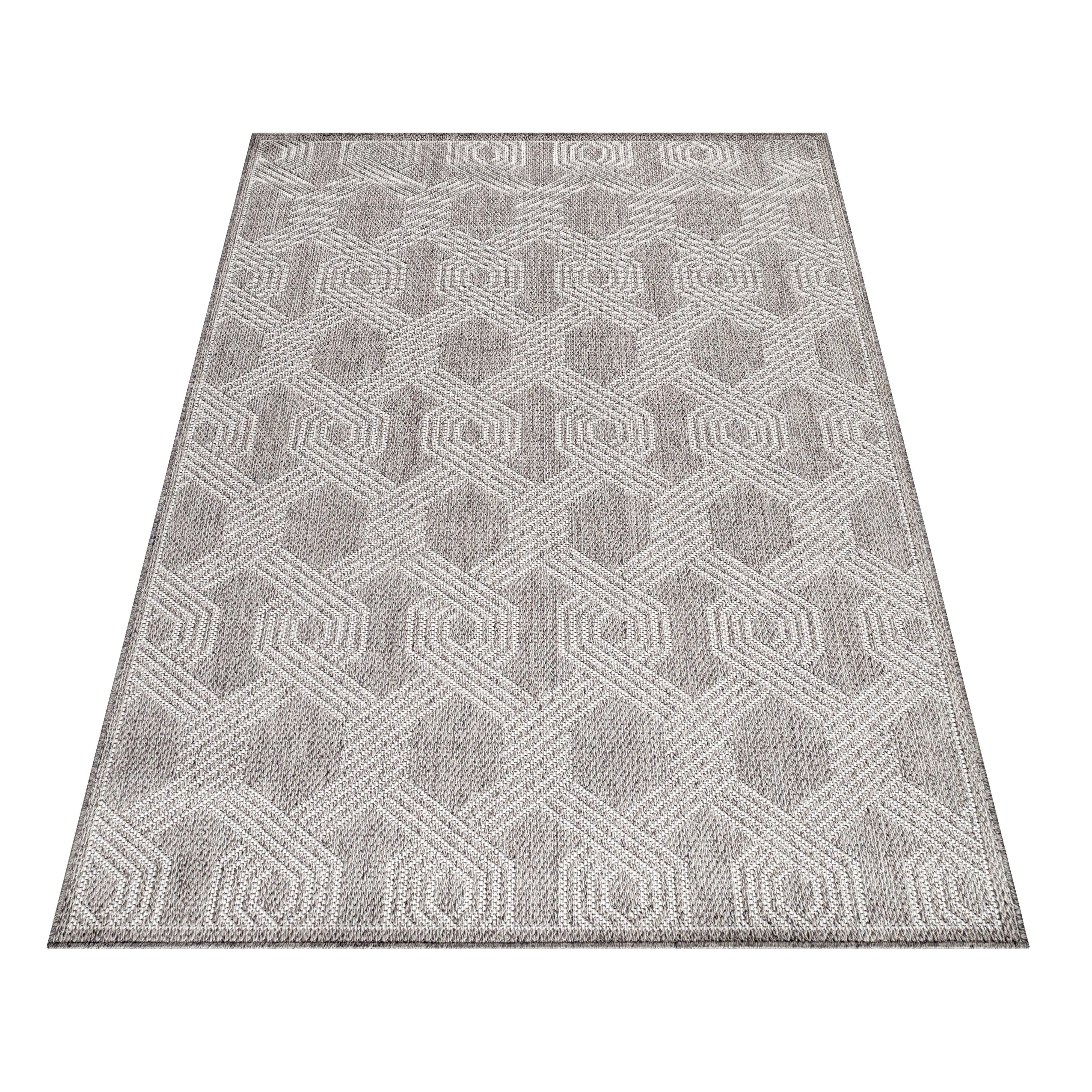 Outdoorteppiche, Geometrisch Design, Farbe Grau, Teppich für Terasse-Balkon-Küche, Rücken aus Polypropylen - Image 3