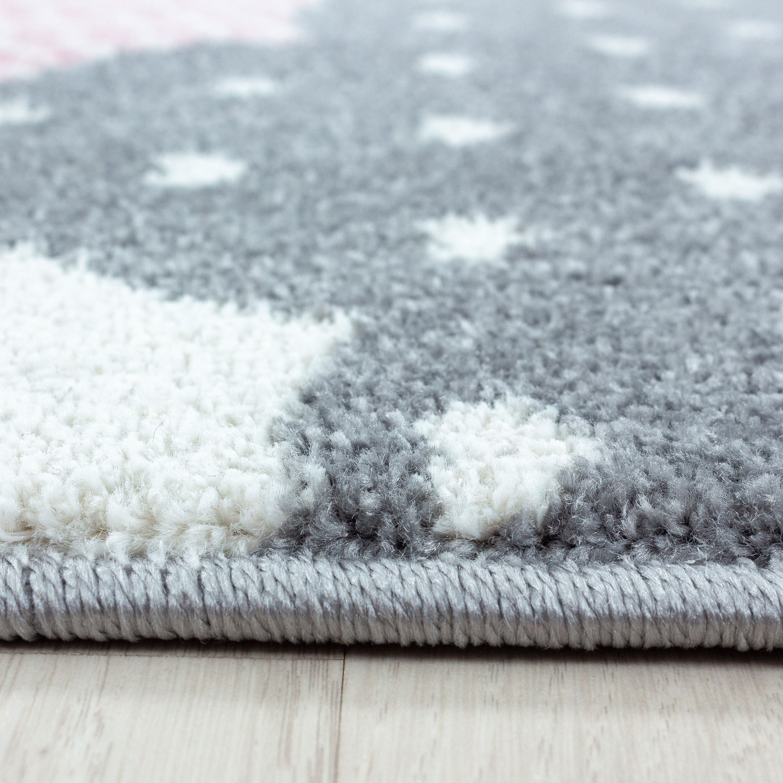 Kinderteppiche, Wolken Design, Farbe Pink, Teppich für Kinderzimmer, Rücken aus Jute - Image 4