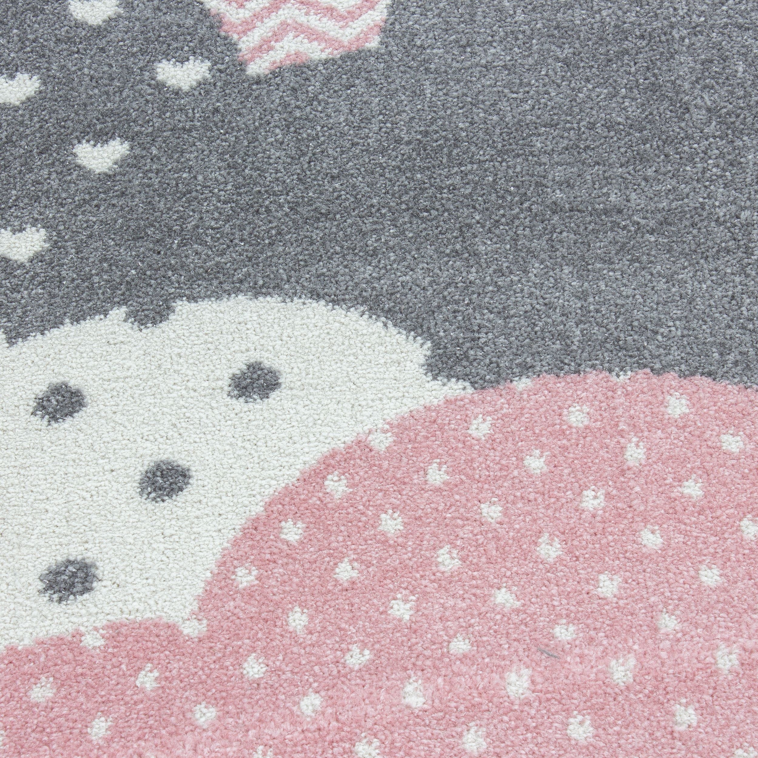 Kinderteppiche, Wolken Design, Farbe Pink, Teppich für Kinderzimmer, Rücken aus Jute - Image 6