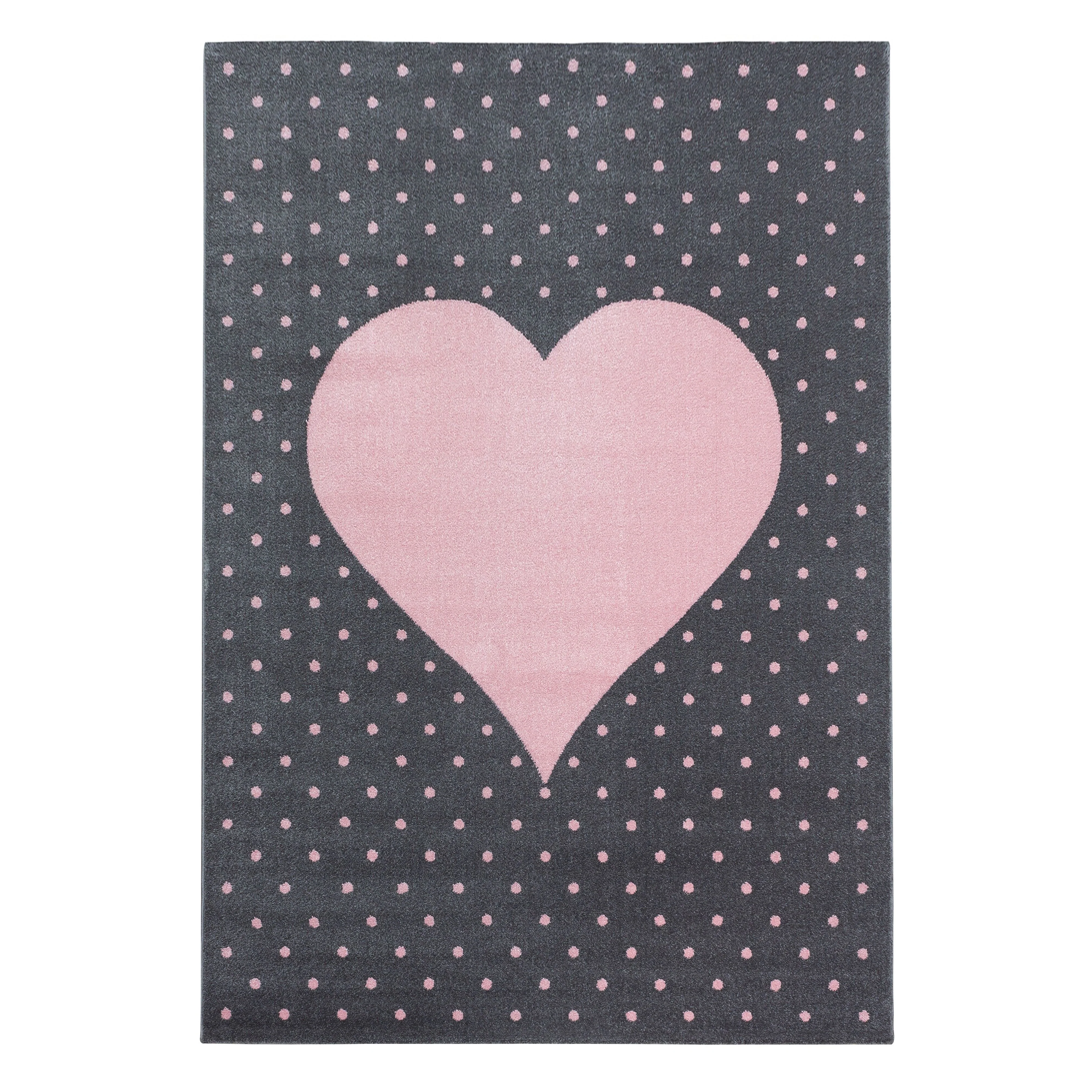Kinderteppiche, Herz-Design, Farbe Pink, Teppich für Kinderzimmer, Rücken aus Jute - Image 2