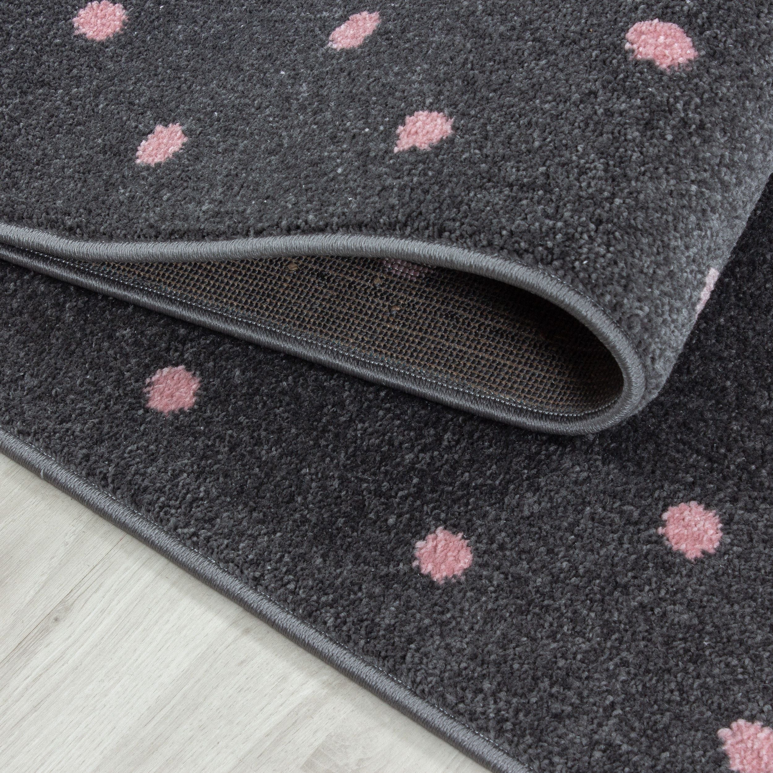 Kinderteppiche, Herz-Design, Farbe Pink, Teppich für Kinderzimmer, Rücken aus Jute - Image 5