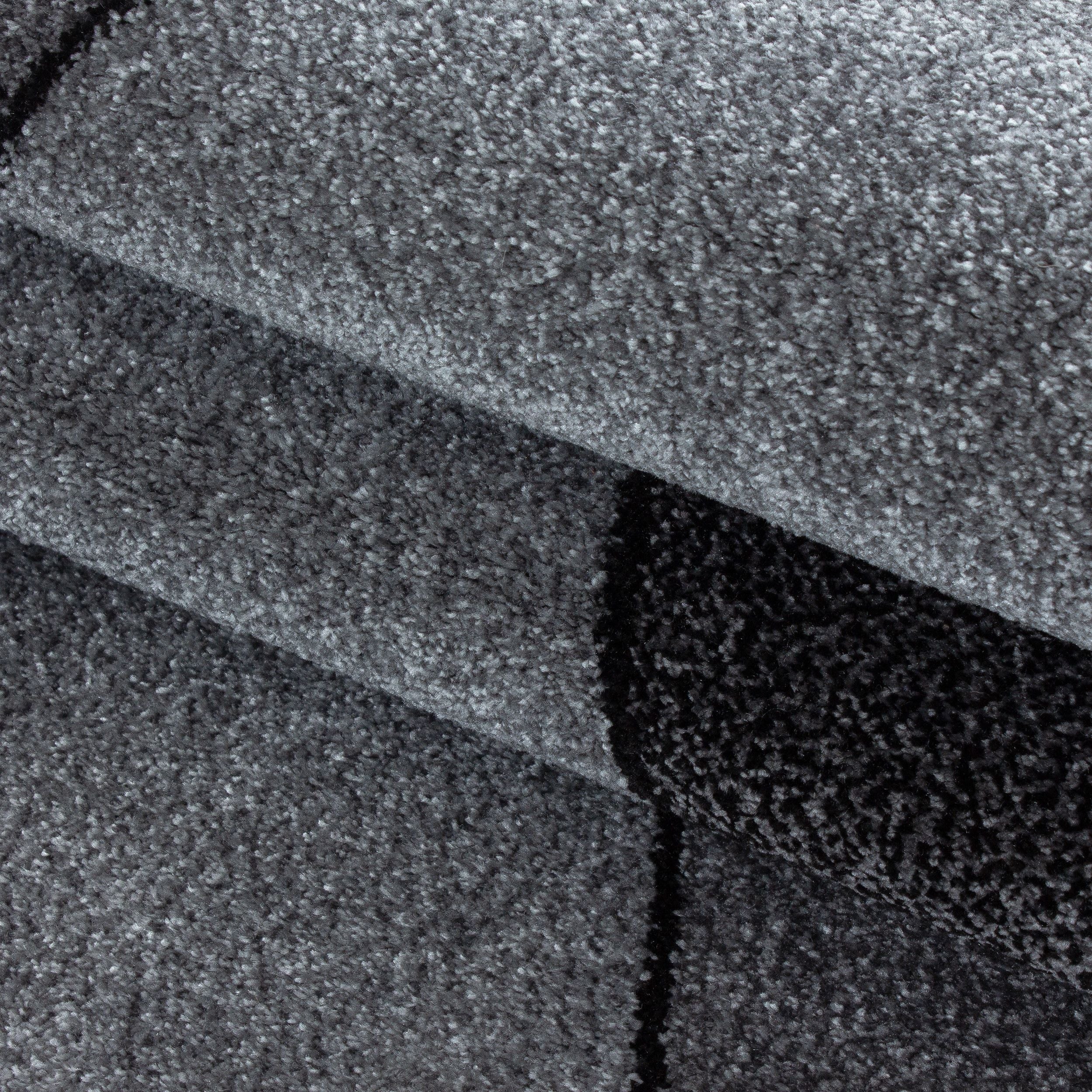Beta Geometrischer Kurzflorteppich in Grau - Image 6