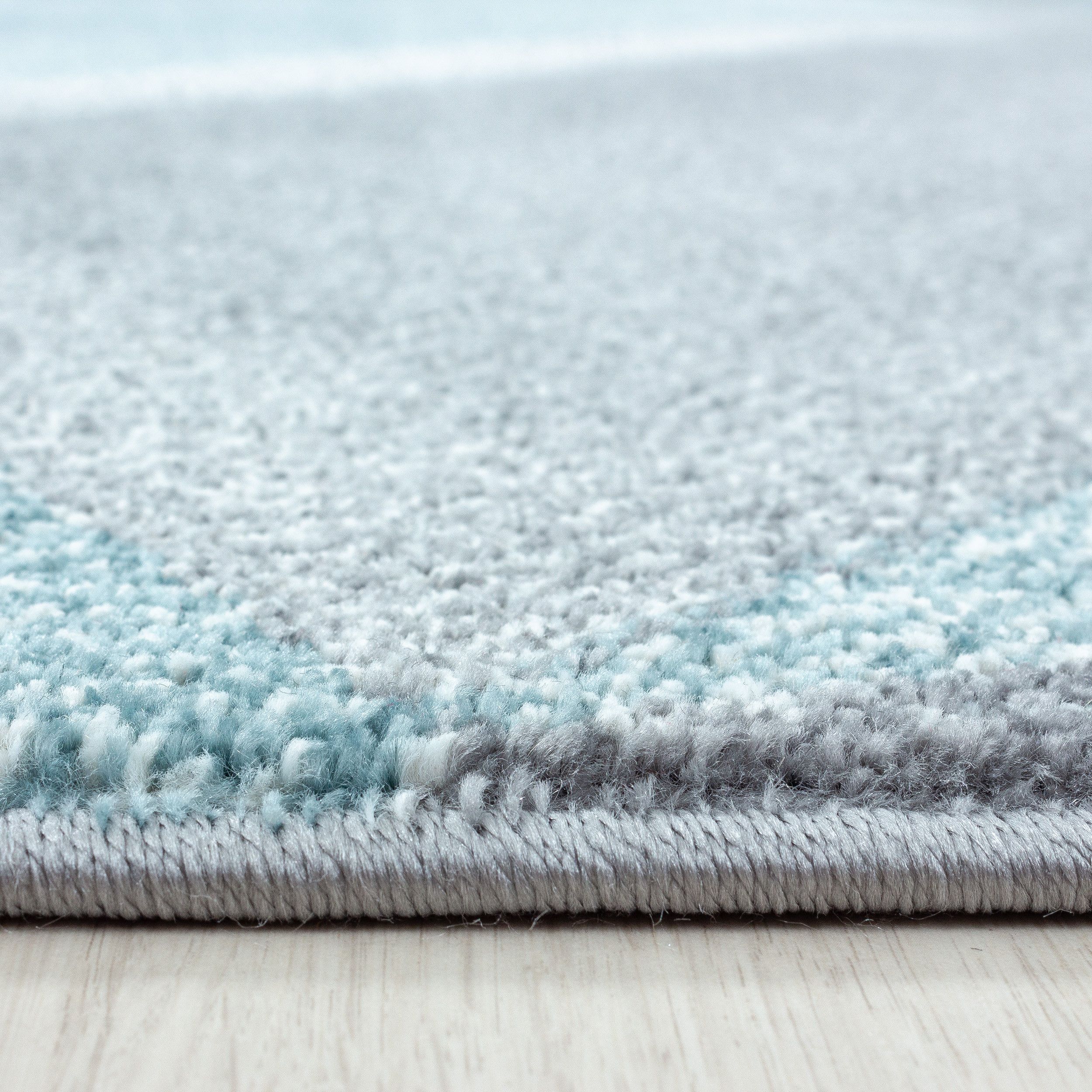 Kurzflorteppiche, Geometrisch Design, Farbe Blau, Teppich für Wohnzimmer, Rücken aus Jute - Image 4