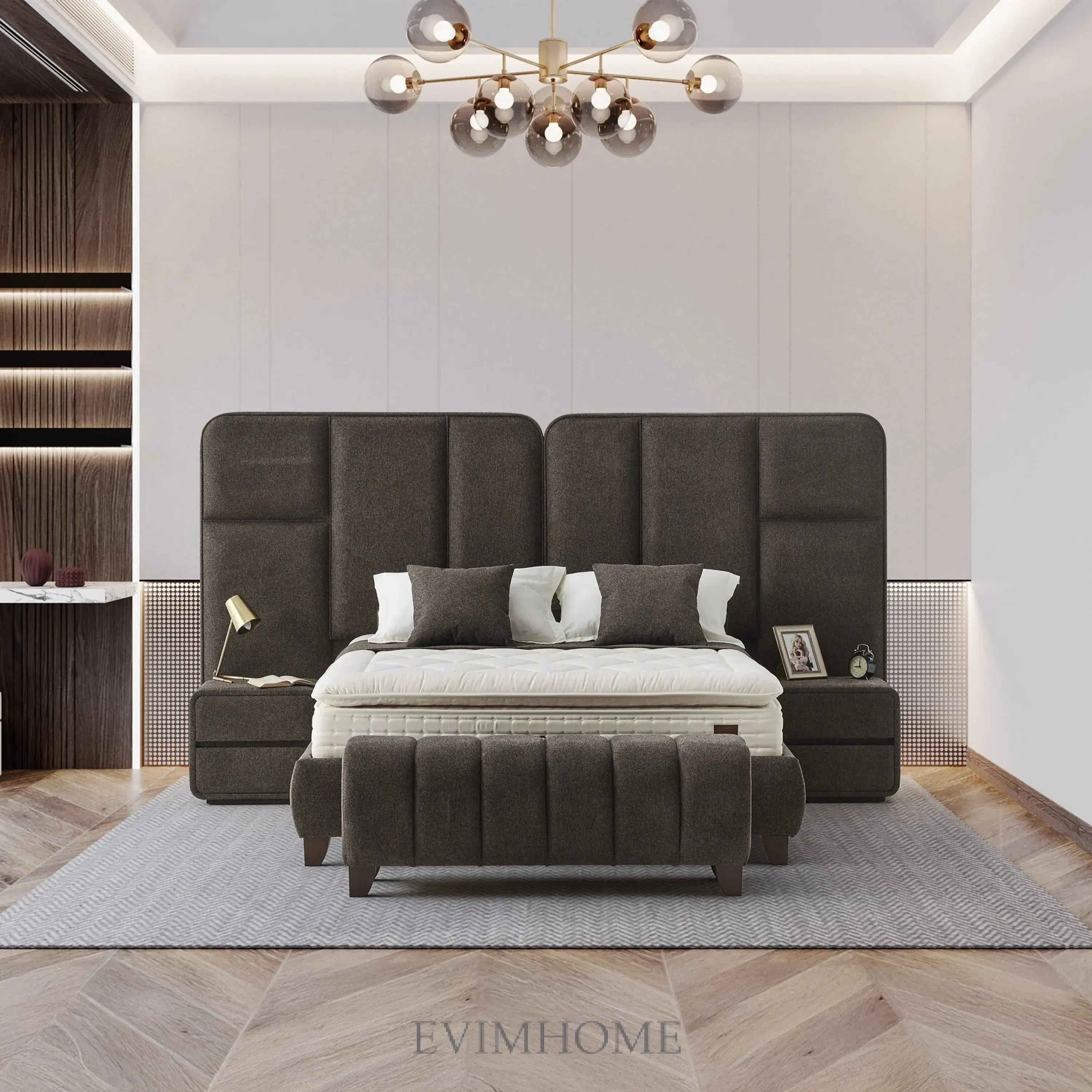 Brown Dublin Boxspringbett – 5 Zonen, Mikro-Federkern & Doppelkern