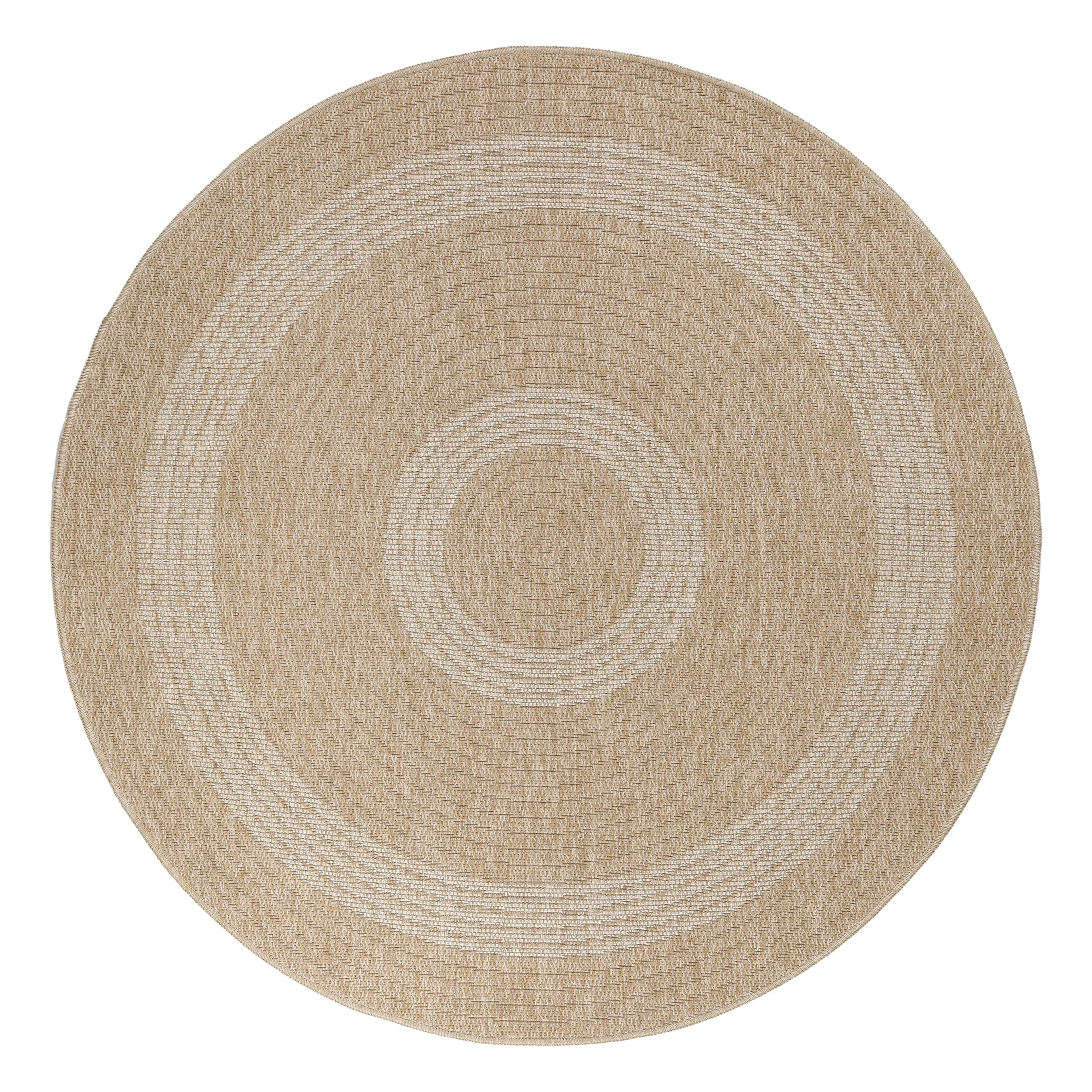 Comilla Runder Outdoorteppich Beige | Vintage Design - Image 2