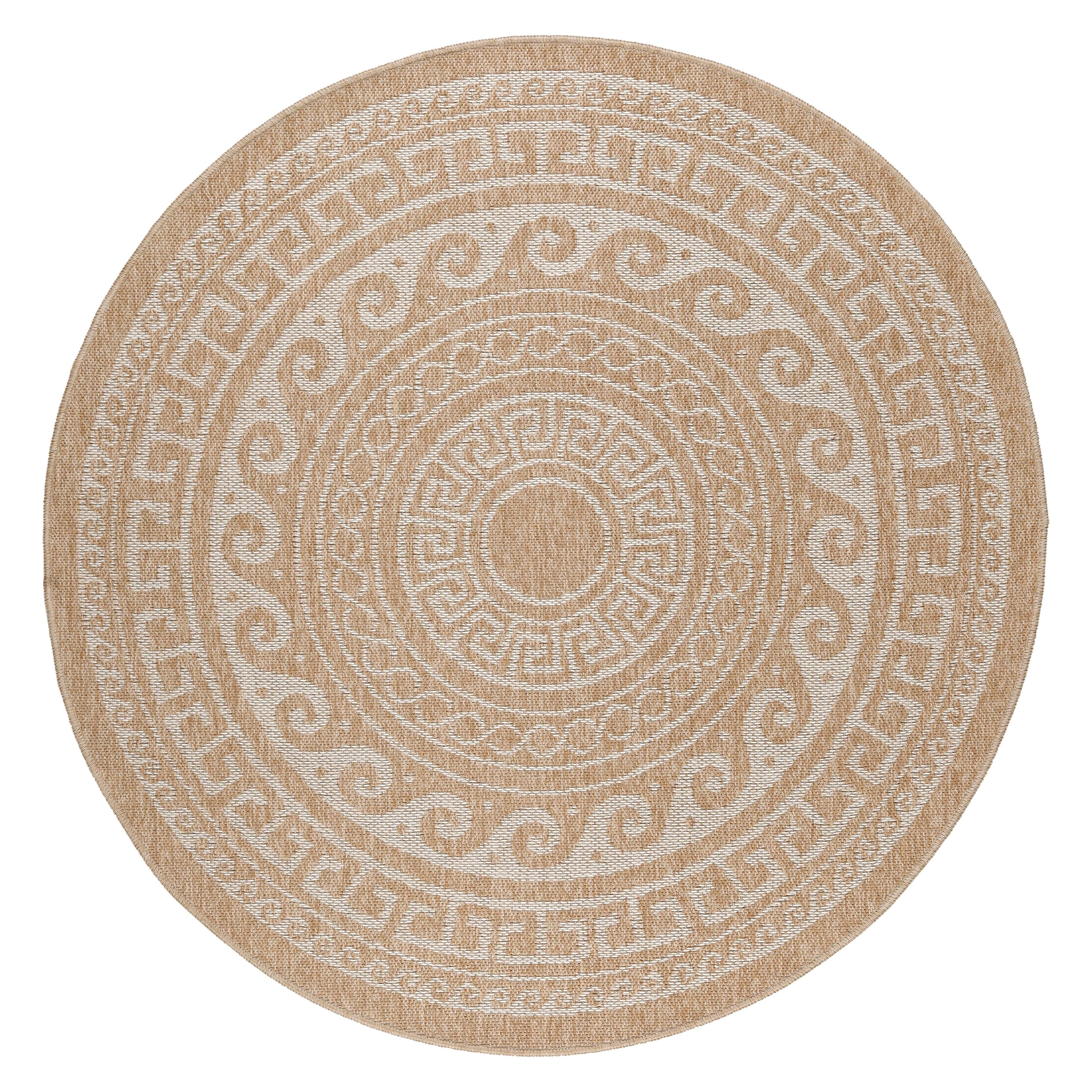 Runder Vintage Outdoor Teppich in Beige - Image 2