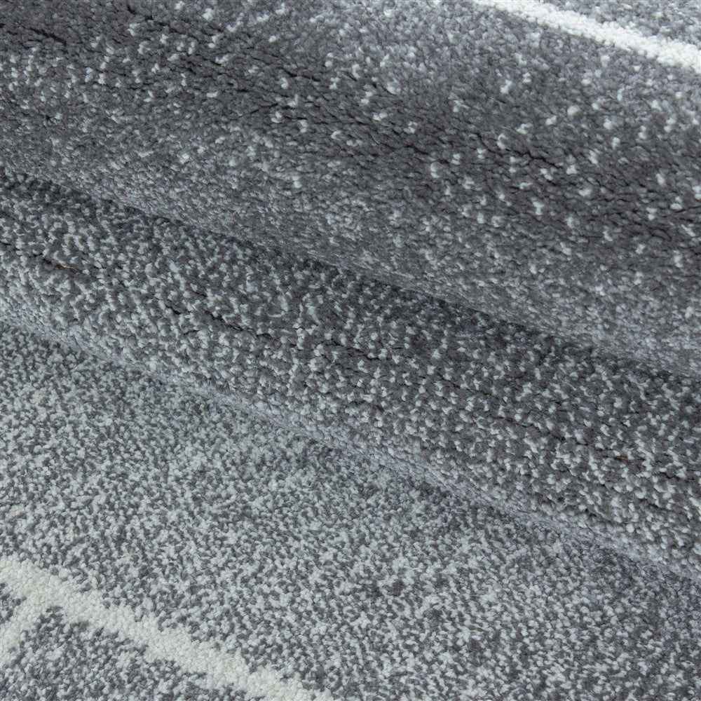 Designer Teppich Modern Kurzflor Steinwand Optik Stein Mauer Grau Weiß - Image 5