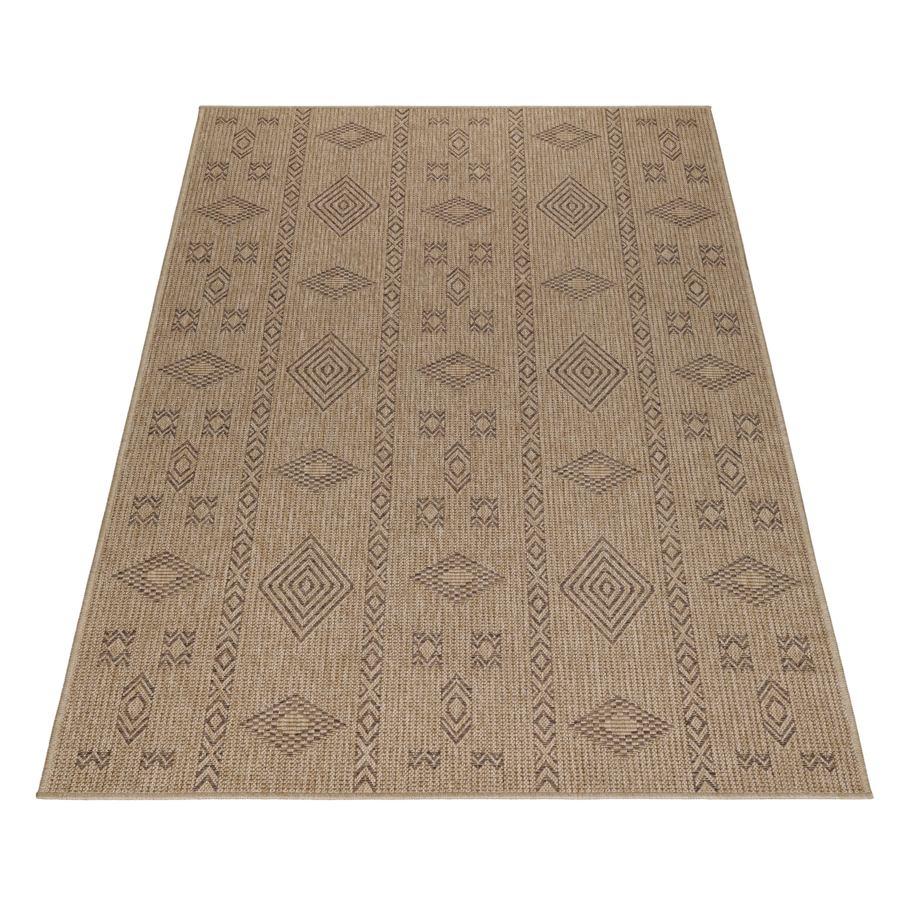 Boho Outdoor Teppich in Beige & Schwarz - Image 3