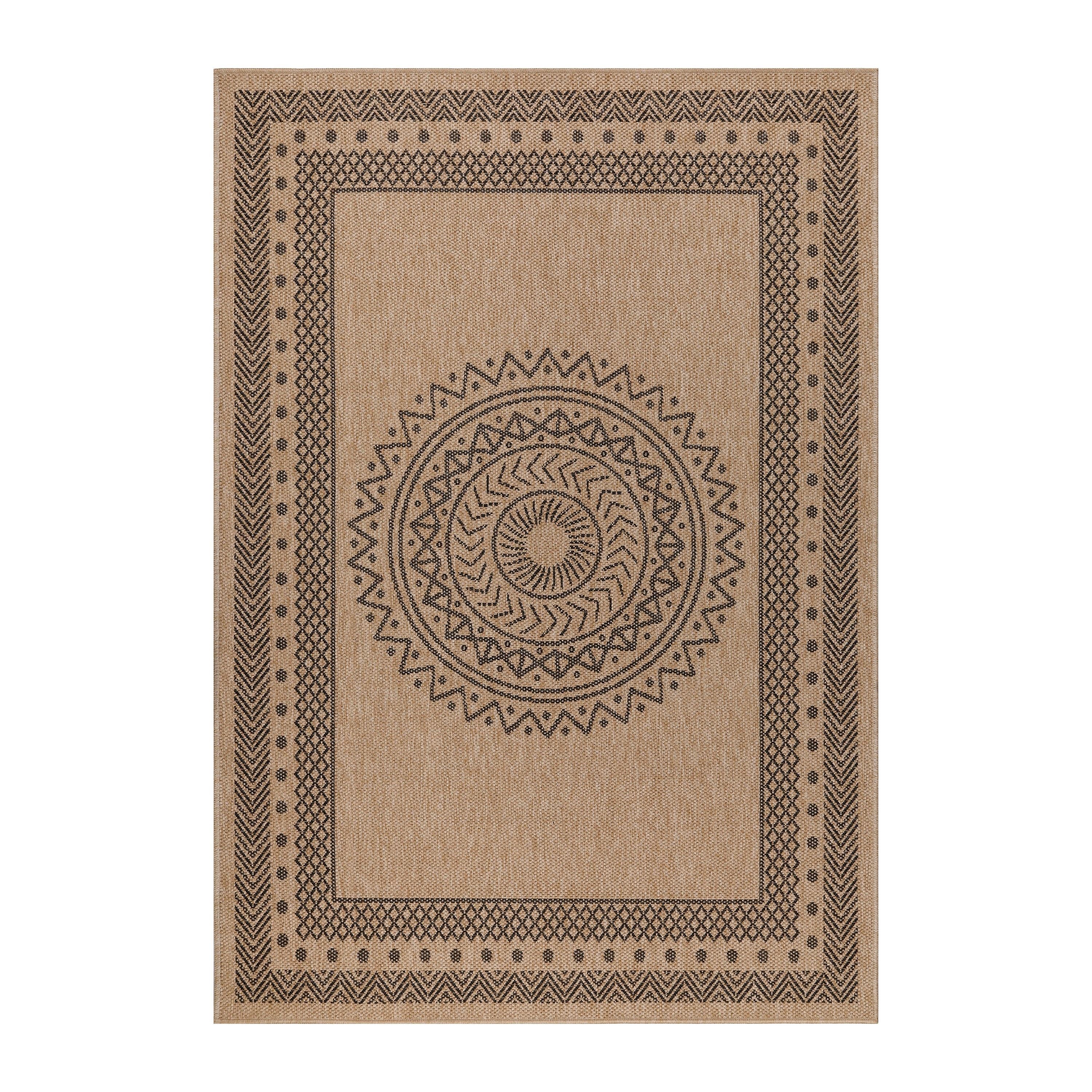 Dhaka Outdoorteppich | Vintage Design mit schwarzen Mustern - Image 2