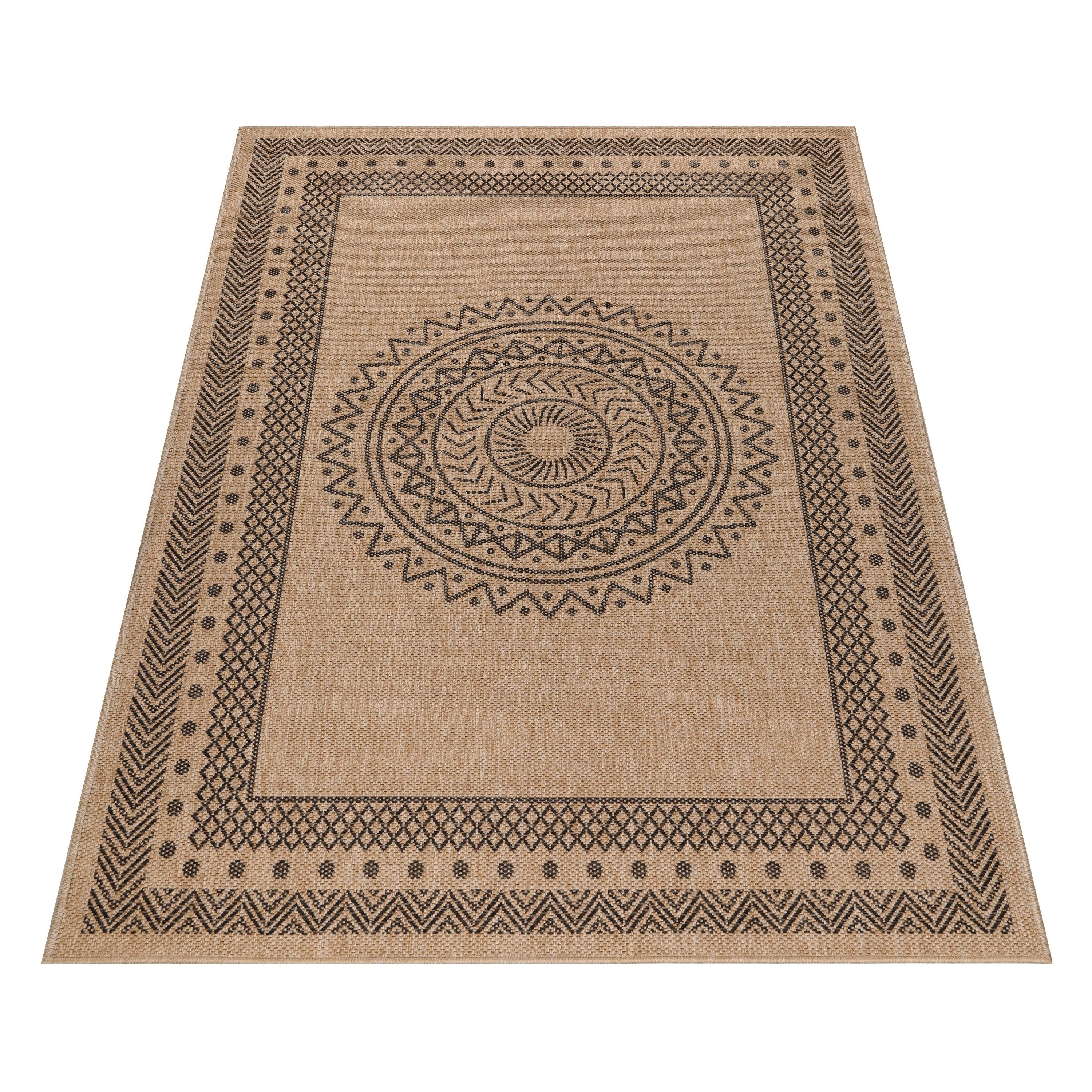 Dhaka Outdoorteppich | Vintage Design mit schwarzen Mustern - Image 3