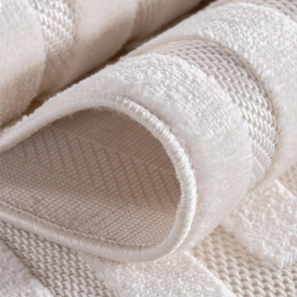 Moderner Kurzflor Teppich in Creme: 3D Linien Design - Image 3
