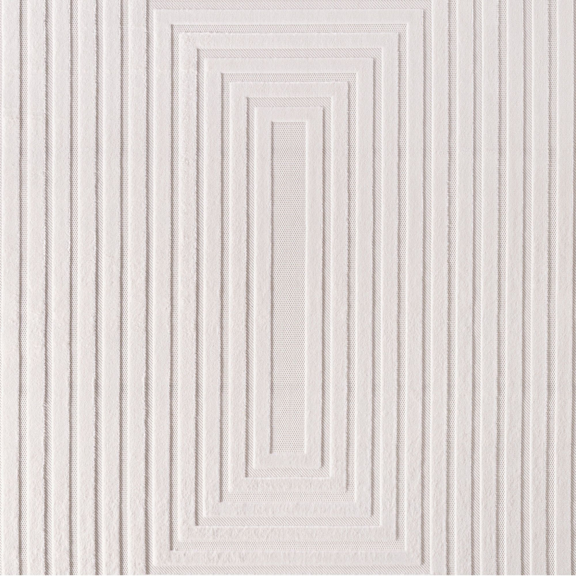 Moderner Kurzflor Teppich in Creme: 3D Linien Design - Image 6