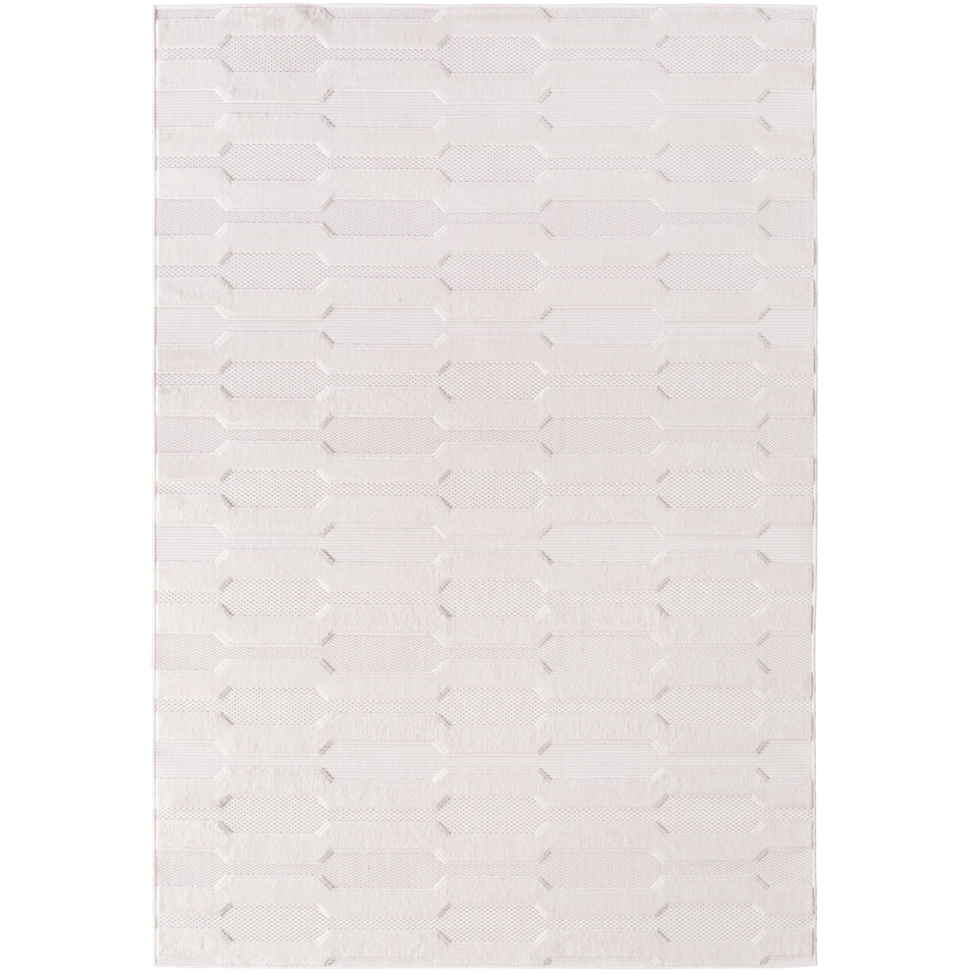 Moderner Kurzflor Teppich in Creme: 3D Design - Image 2