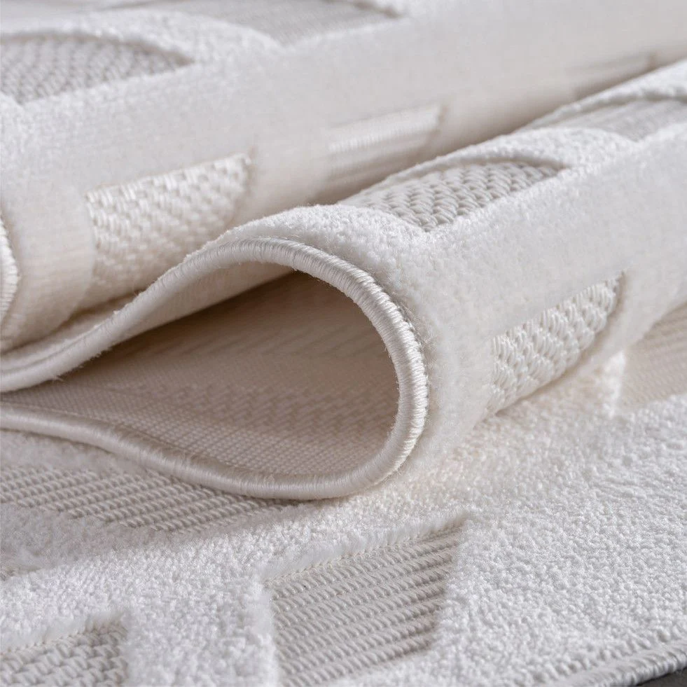 Doha Kurzflor Teppich in Creme – Modern - Image 3
