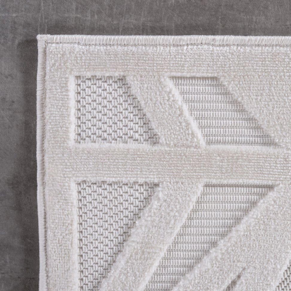 Doha Kurzflor Teppich in Creme – Modern - Image 4