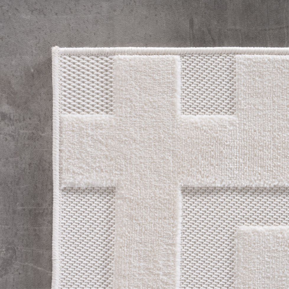 Kurzflor Teppich in Creme mit sanfter 3D-Struktur - Doha - Image 4