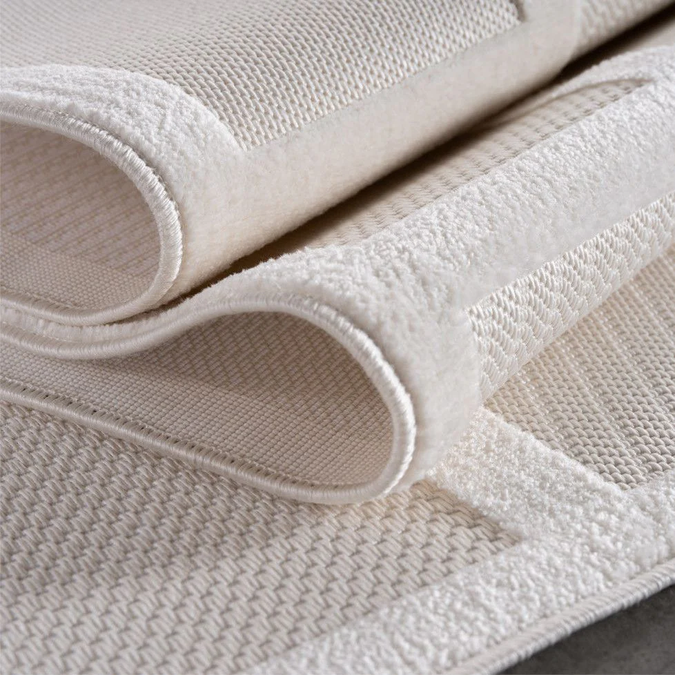Doha Kurzflor Teppich Creme – 3D Blockdesign - Image 3