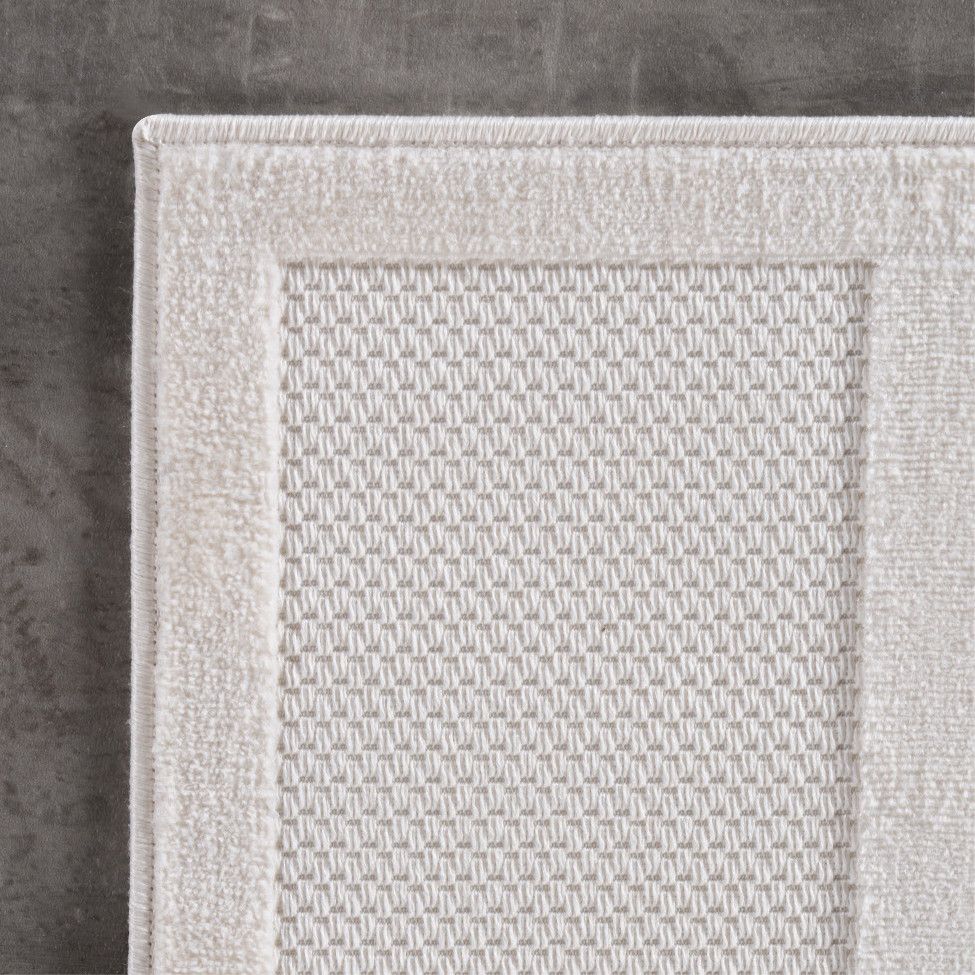 Doha Kurzflor Teppich Creme – 3D Blockdesign - Image 4