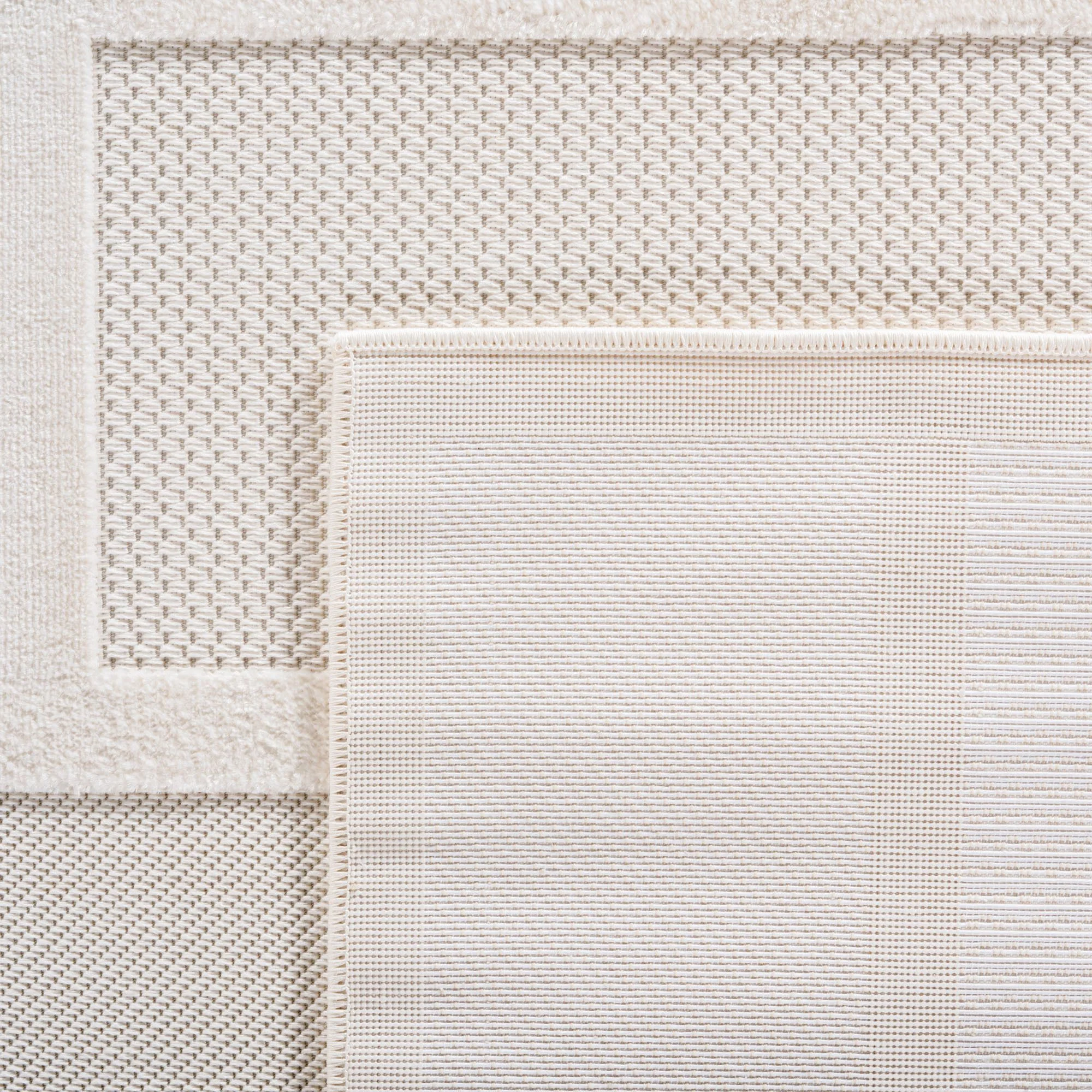 Doha Kurzflor Teppich Creme – 3D Blockdesign - Image 5