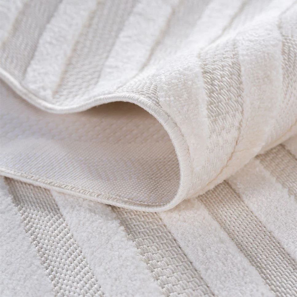 Doha Kurzflor Teppich Creme – 3D Boho Linien - Image 4
