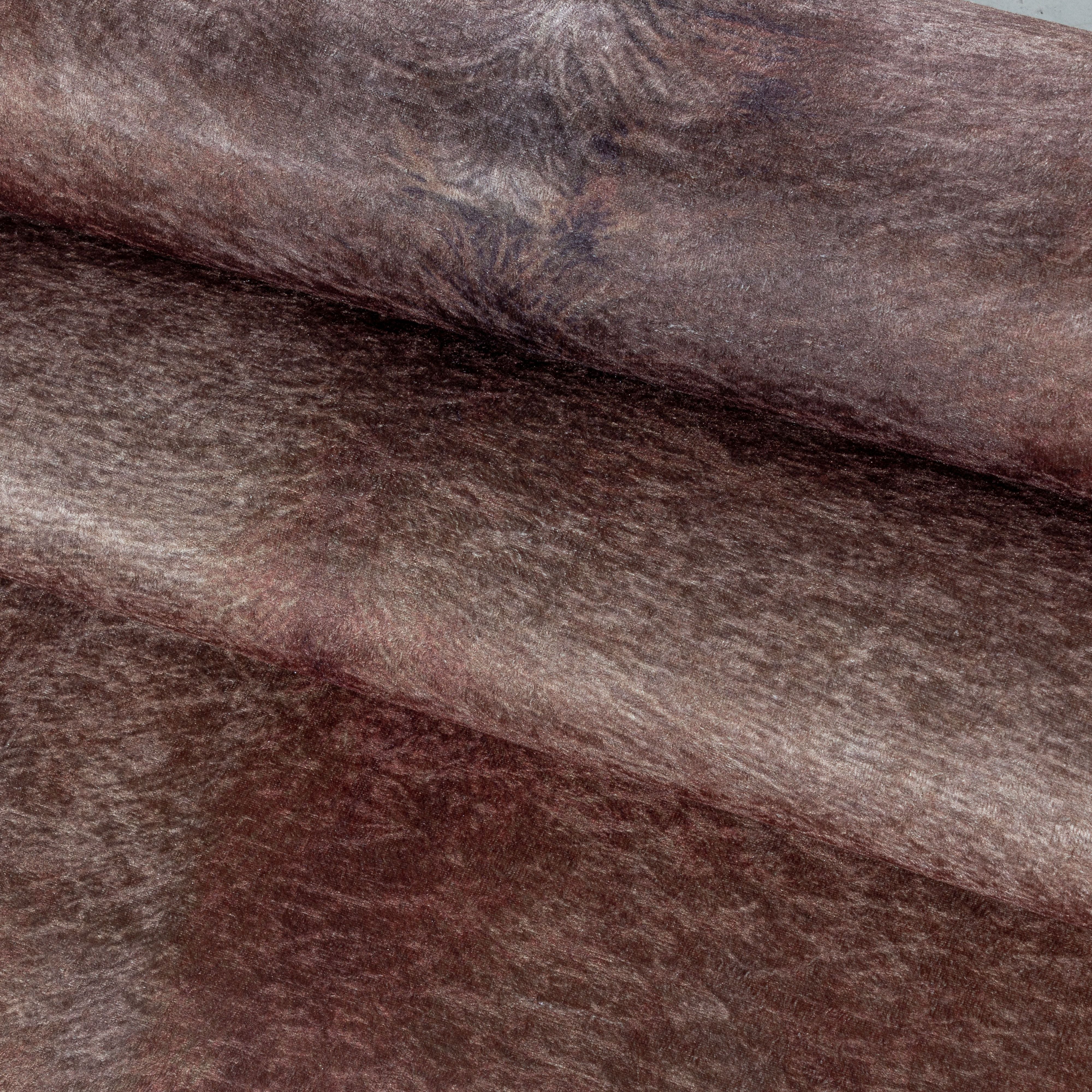 Waschbarer Teppich, Rindsleder Imitat, Farbe Braun, Teppich für Wohnzimmer, Rücken aus Wildleder - Image 6