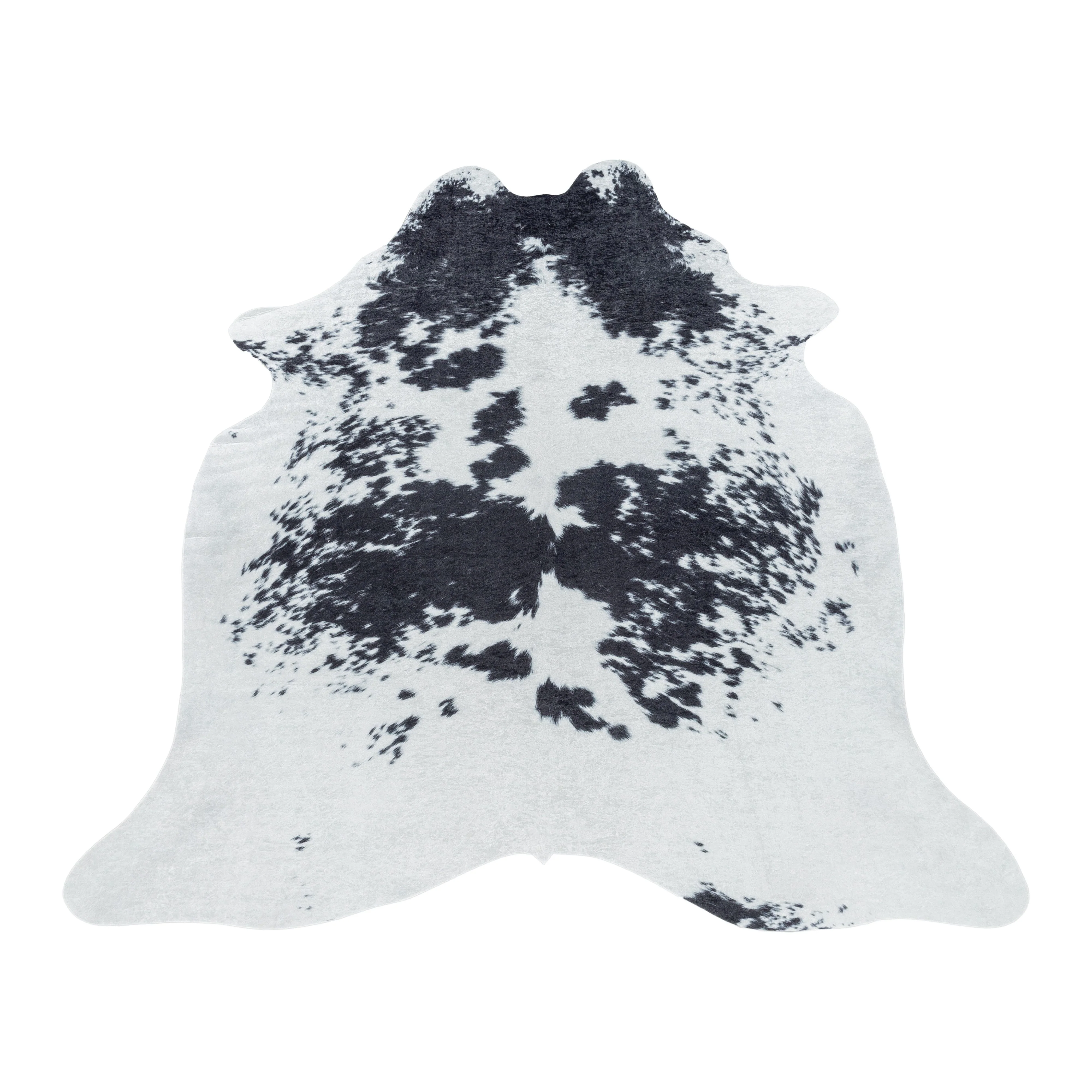 Waschbarer Teppich, Rindsleder Imitat, Farbe Schwarz, Teppich für Wohnzimmer, Rücken aus Wildleder - Image 3