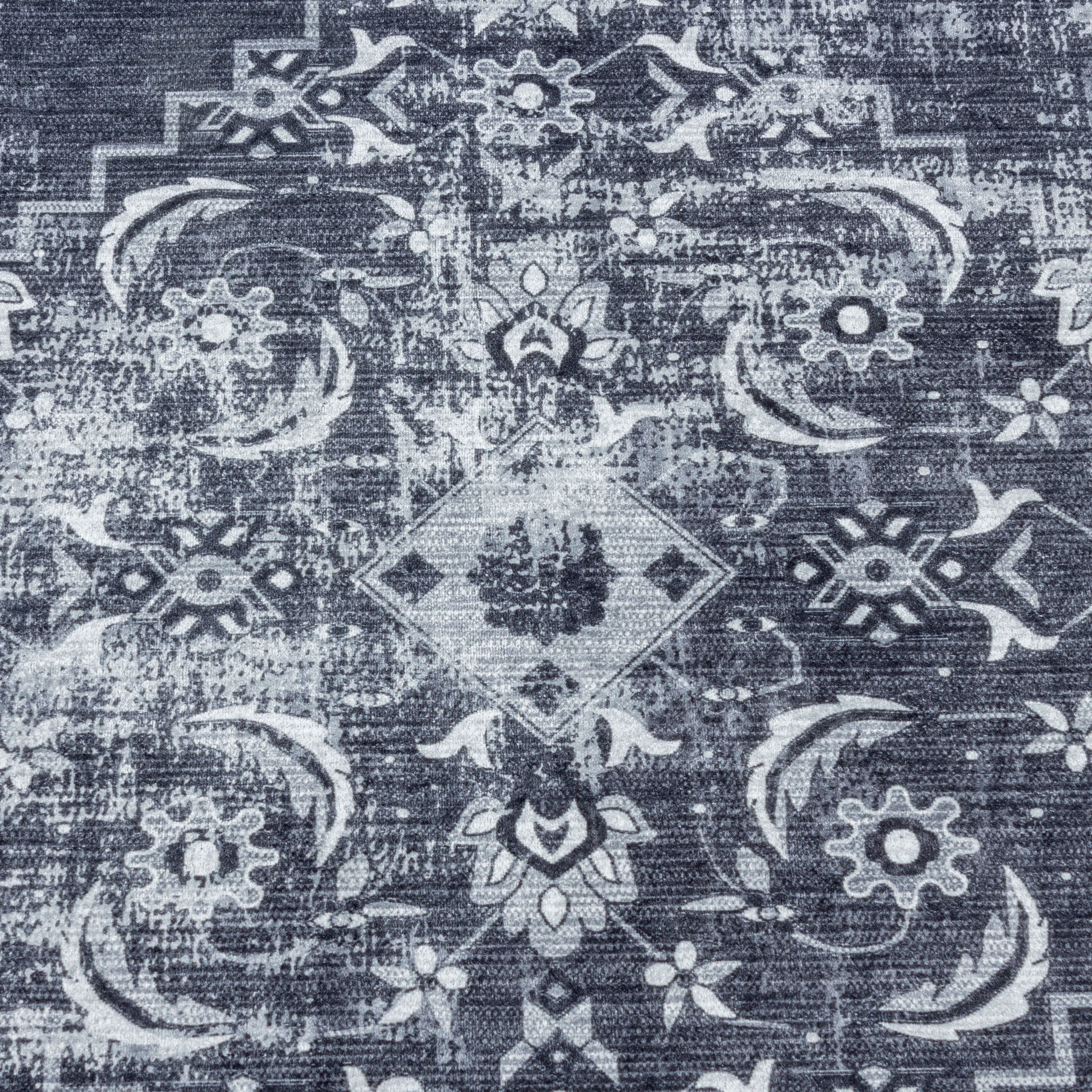 Waschbarer Teppich, Orientalisch Design, Farbe Schwarz, Teppich für Wohnzimmer, Rücken aus Canvas - Image 6