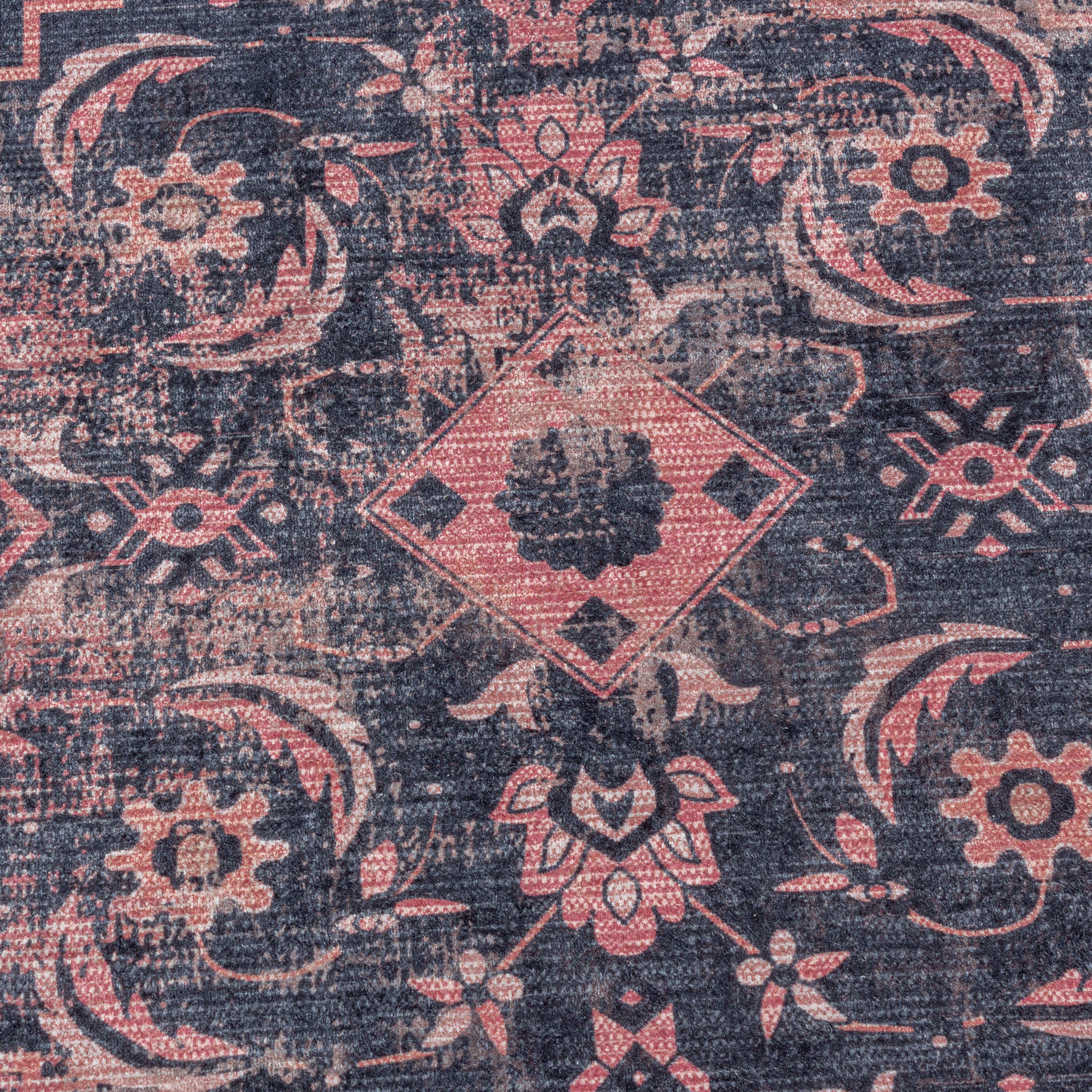 Waschbarer Teppich, Orientalisch Design, Farbe Rot, Teppich für Wohnzimmer, Rücken aus Canvas - Image 6