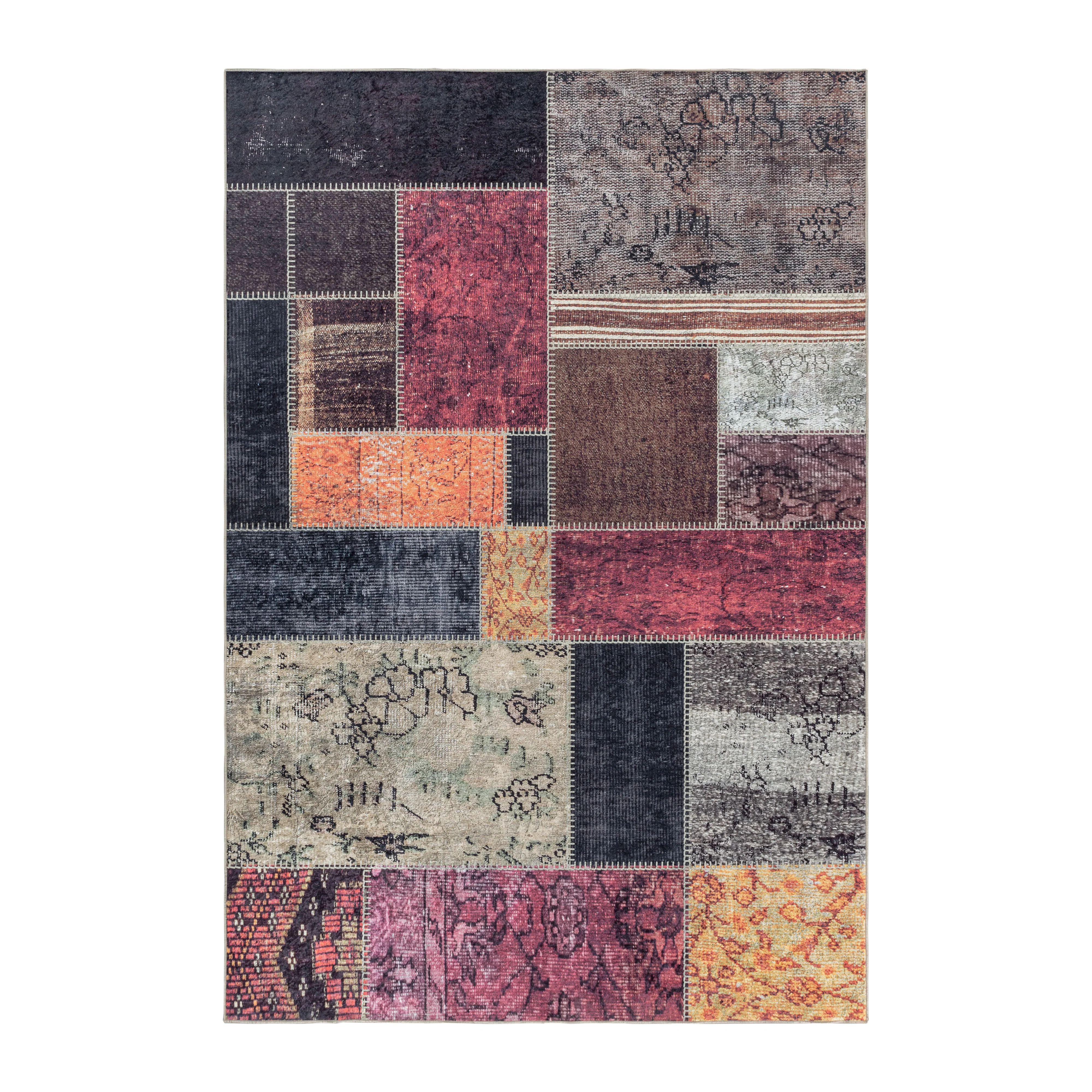 Waschbarer Teppich, Patchwork Design, Farbe Multi, Teppich für Wohnzimmer, Rücken aus Canvas - Image 2