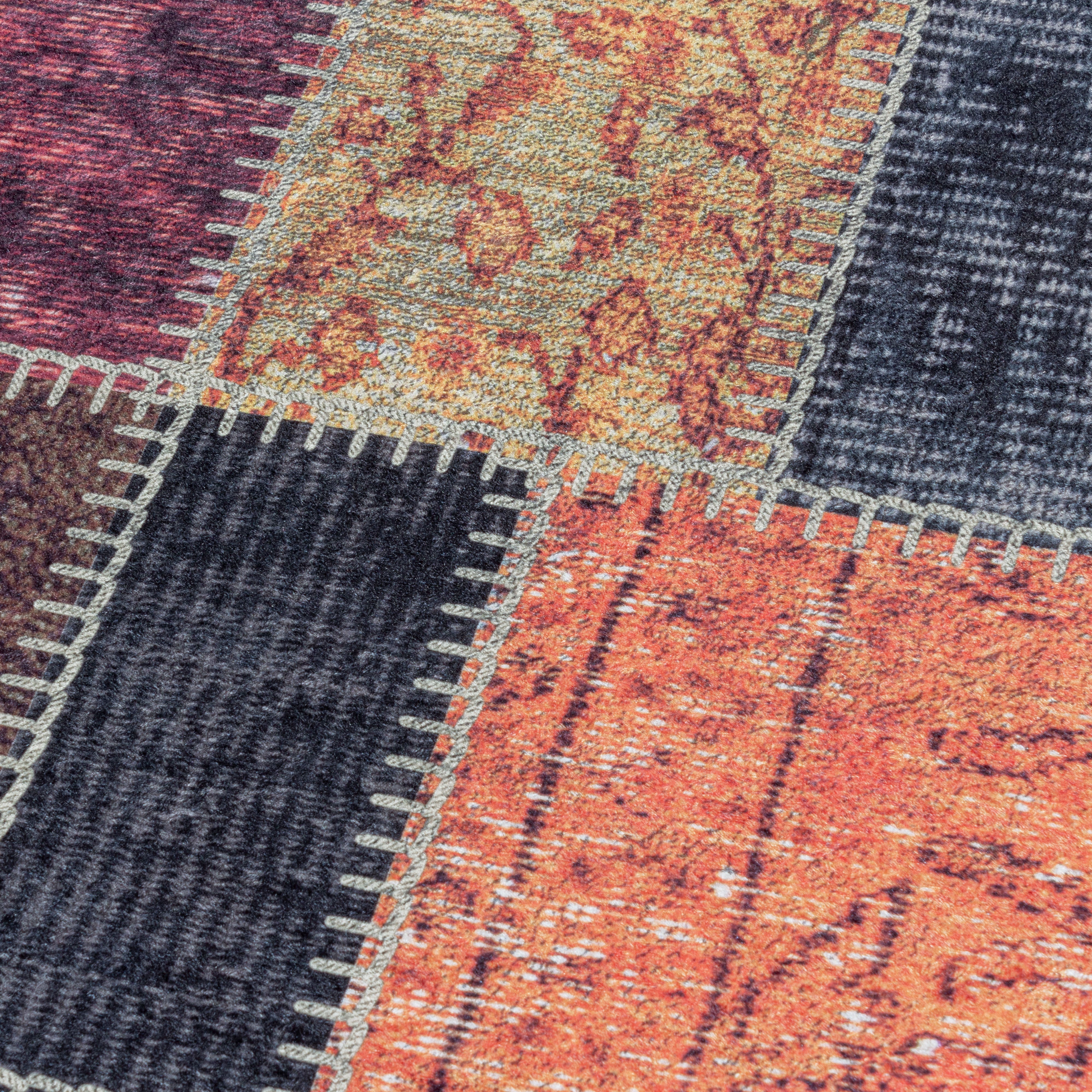 Waschbarer Teppich, Patchwork Design, Farbe Multi, Teppich für Wohnzimmer, Rücken aus Canvas - Image 6