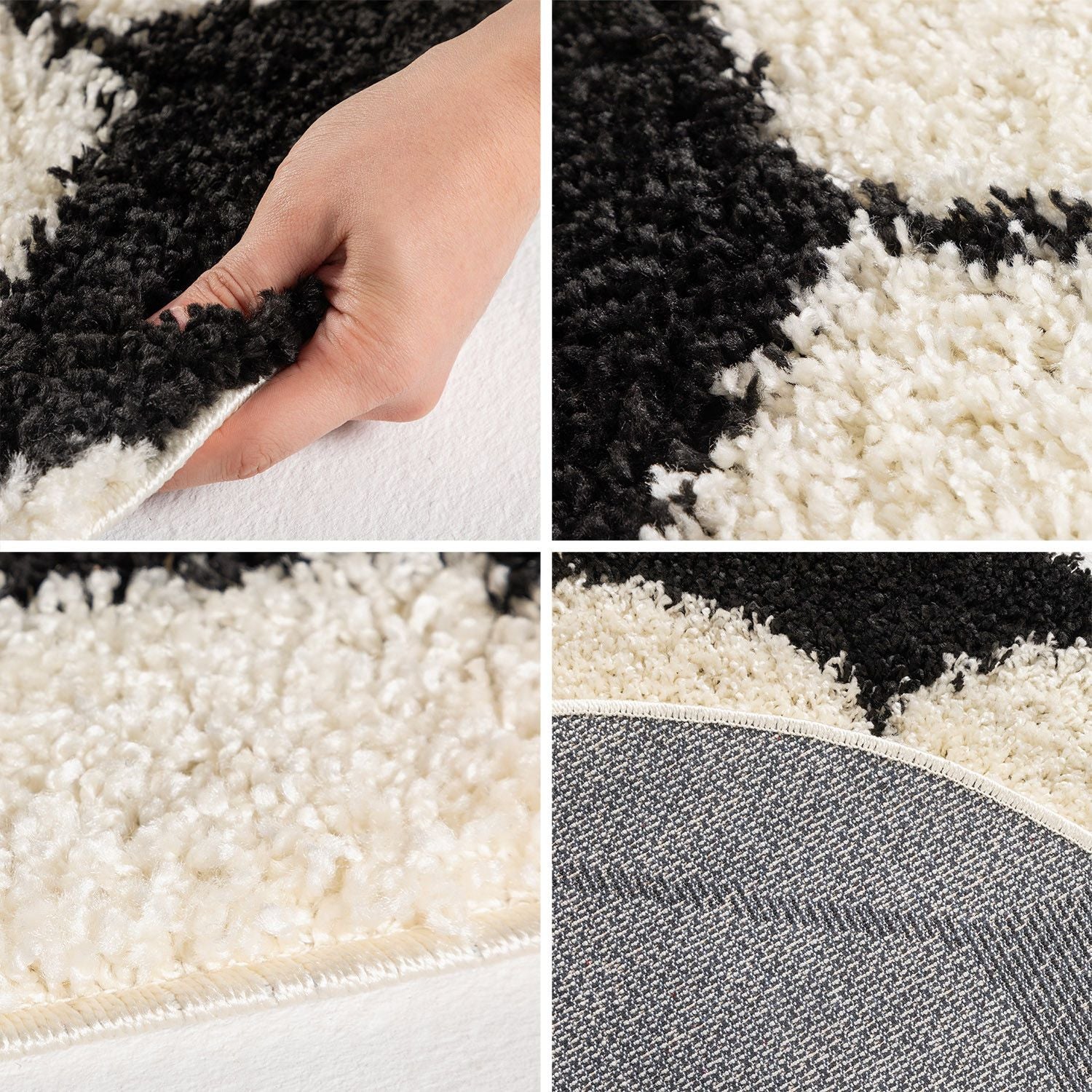 Kinderteppiche, Fußball-Design, Farbe Schwarz, Teppich für Kinderzimmer, Rücken aus Jute - Image 3