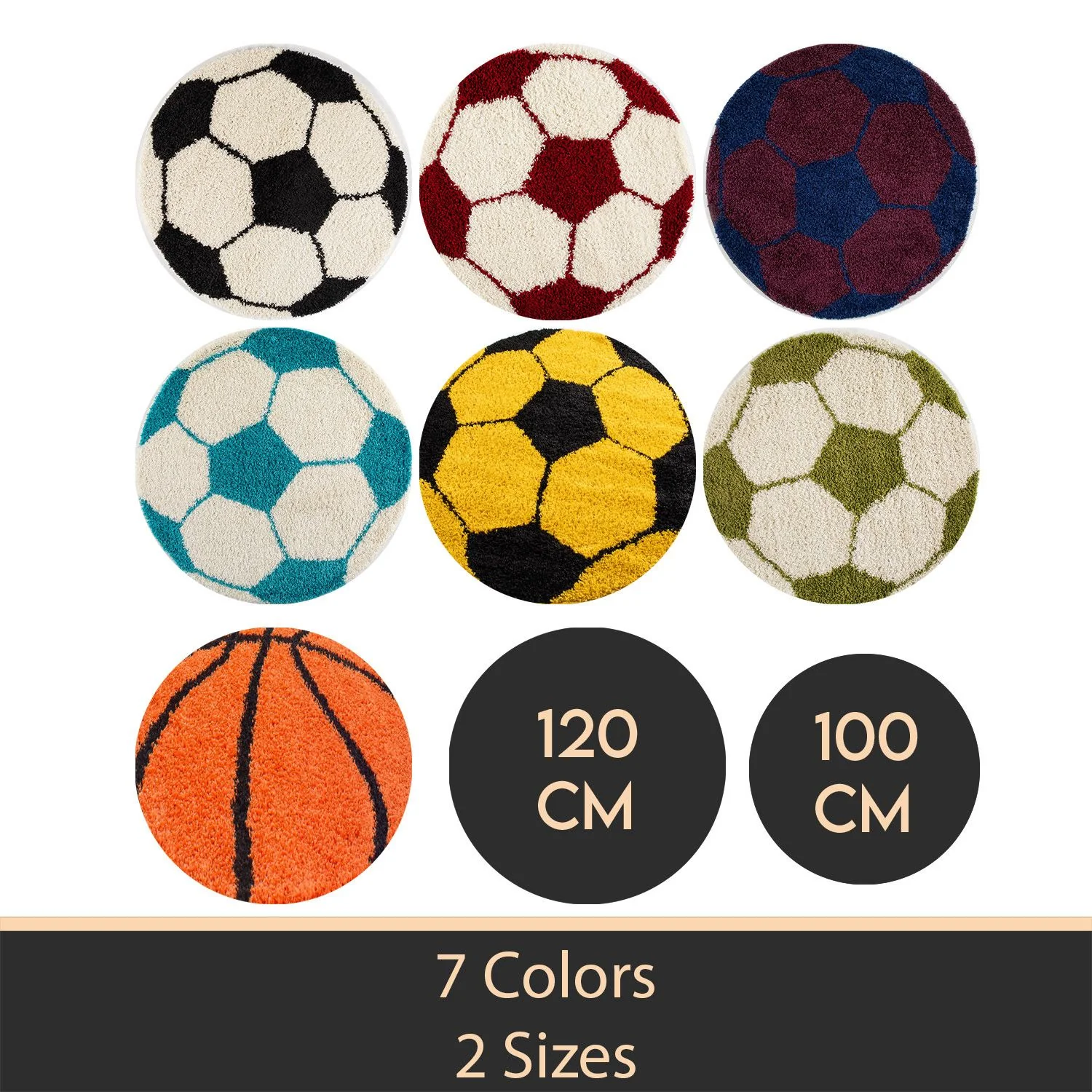 Kinderteppiche, Fußball-Design, Farbe Grün, Teppich für Kinderzimmer, Rücken aus Jute - Image 7