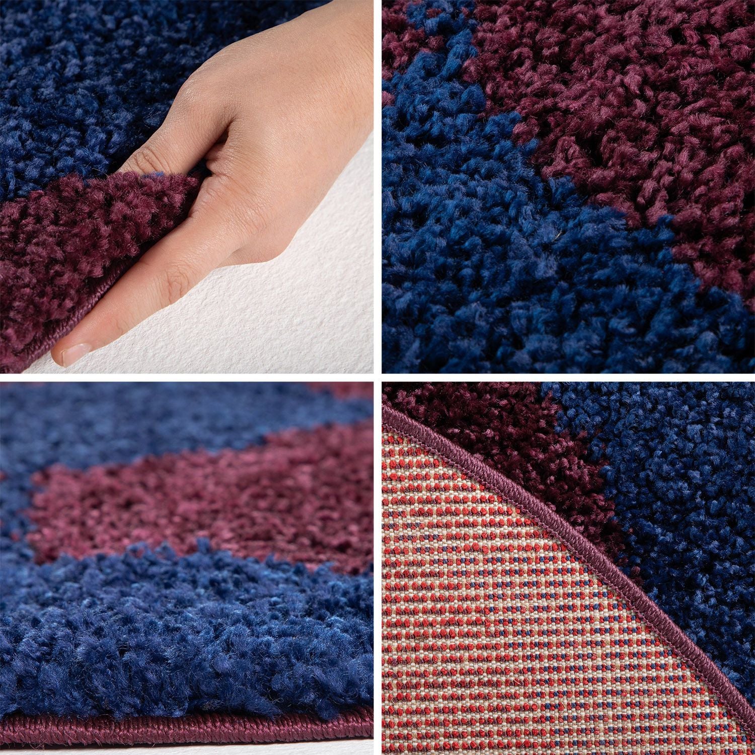 Kinderteppiche, Fußball-Design, Farbe Marineblau, Teppich für Kinderzimmer, Rücken aus Jute - Image 3