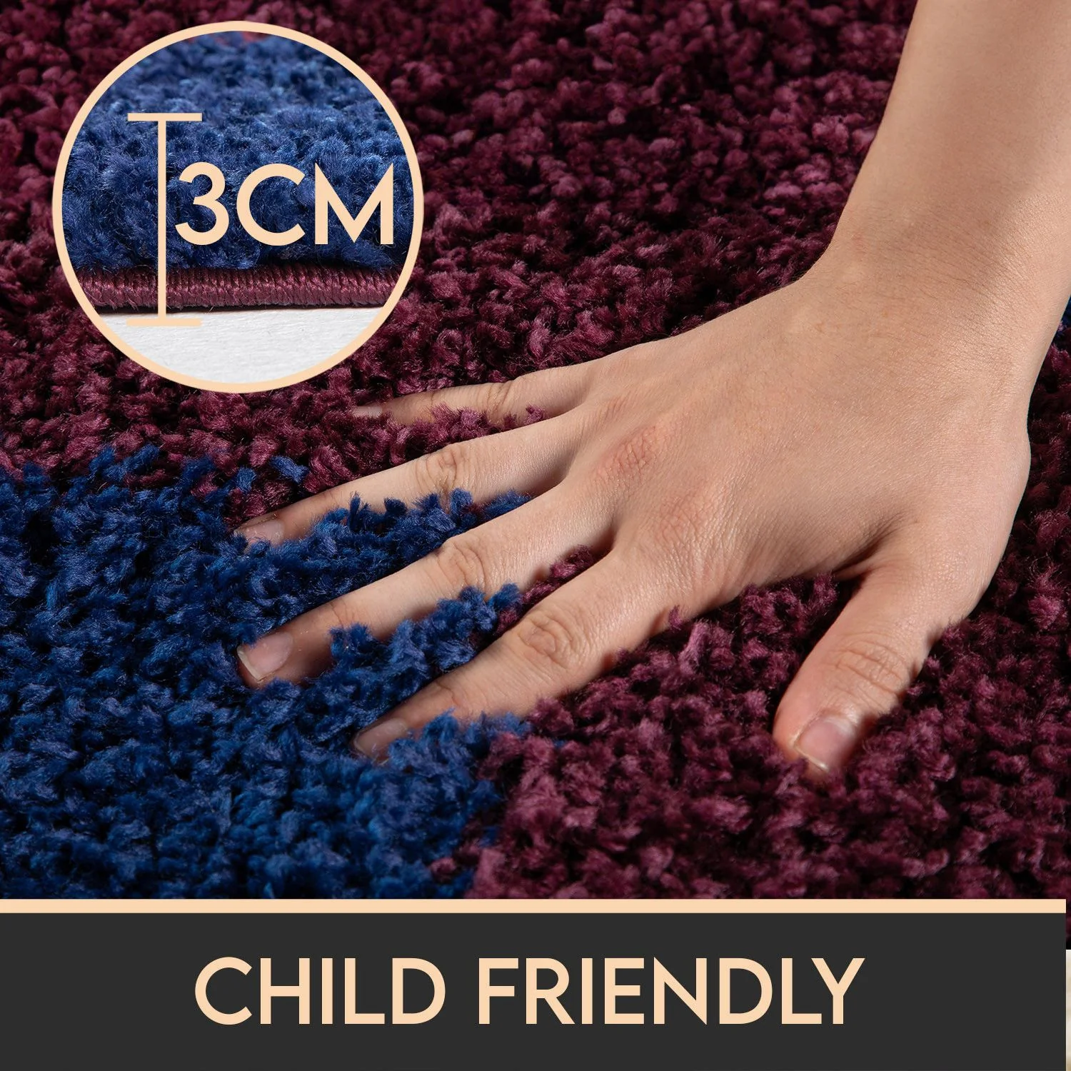 Kinderteppiche, Fußball-Design, Farbe Marineblau, Teppich für Kinderzimmer, Rücken aus Jute - Image 4