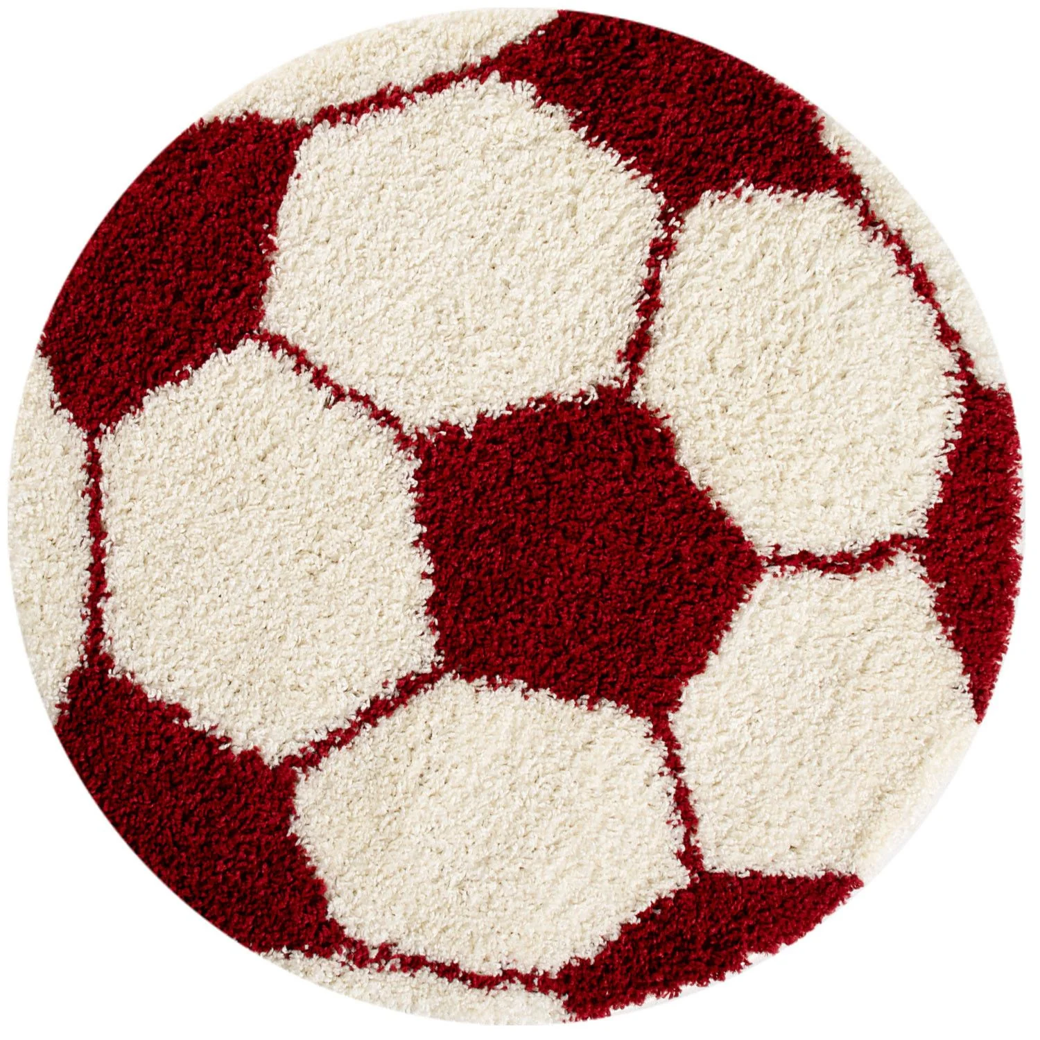 Kinderteppiche, Fußball-Design, Farbe Rot, Teppich für Kinderzimmer, Rücken aus Jute - Image 2