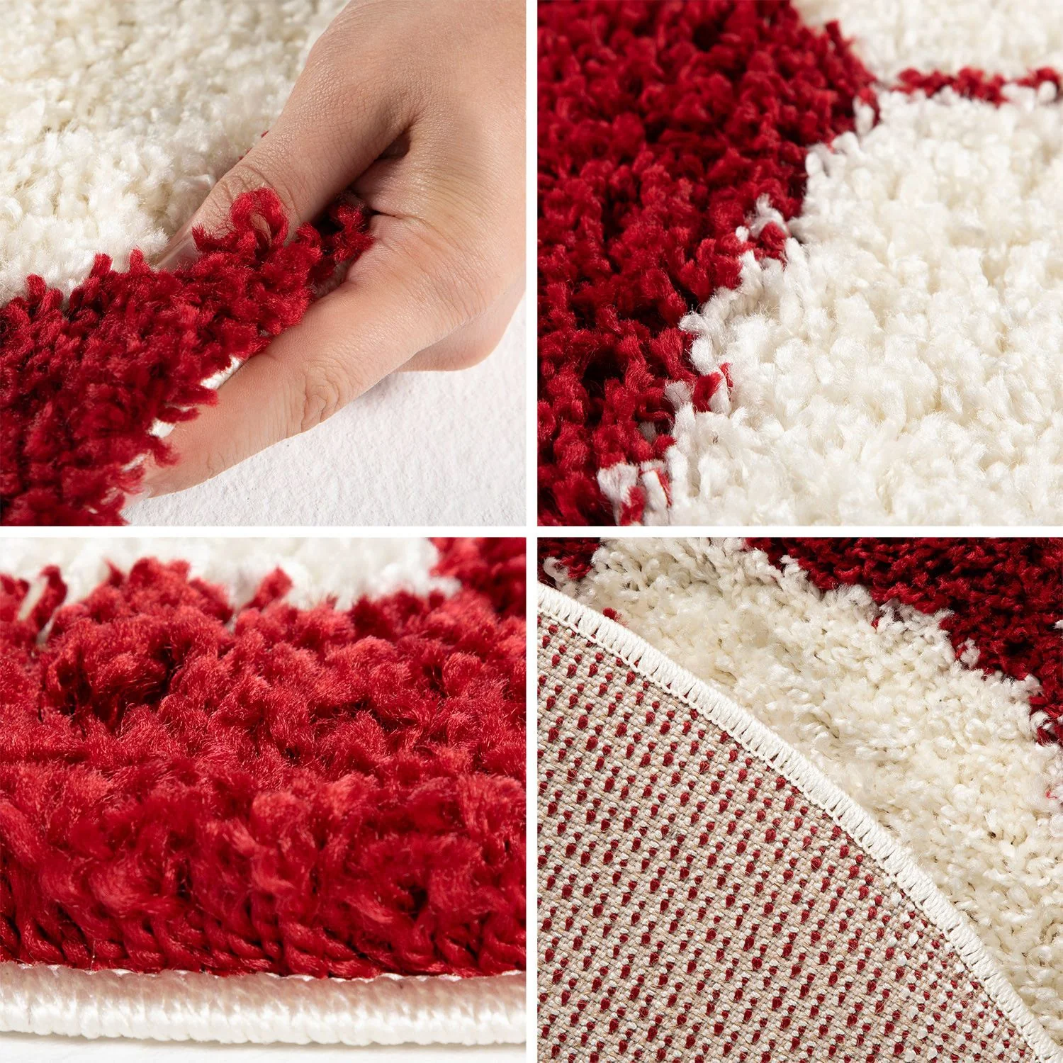 Kinderteppiche, Fußball-Design, Farbe Rot, Teppich für Kinderzimmer, Rücken aus Jute - Image 3