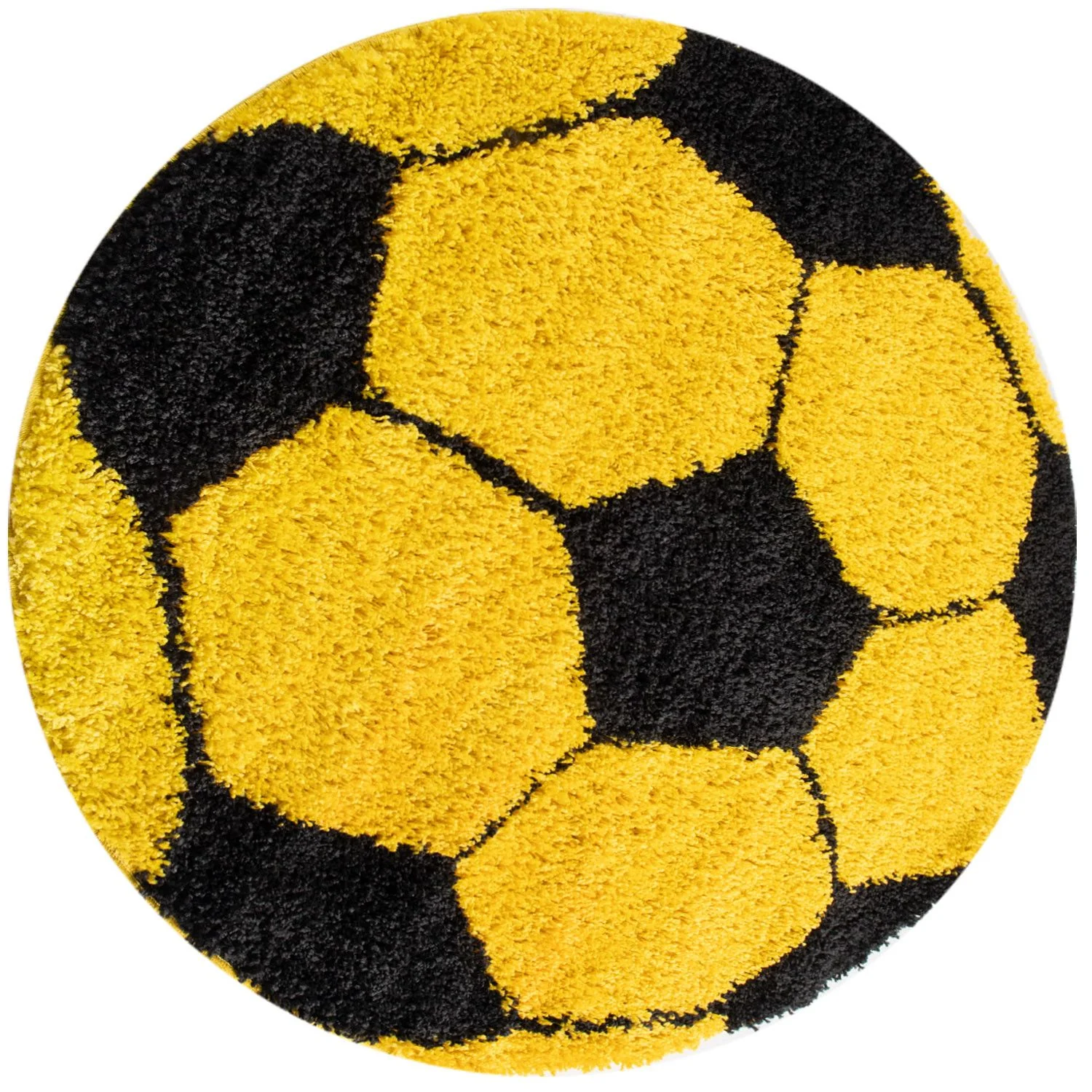 Kinderteppiche, Fußball-Design, Farbe Gelb, Teppich für Kinderzimmer, Rücken aus Jute - Image 2