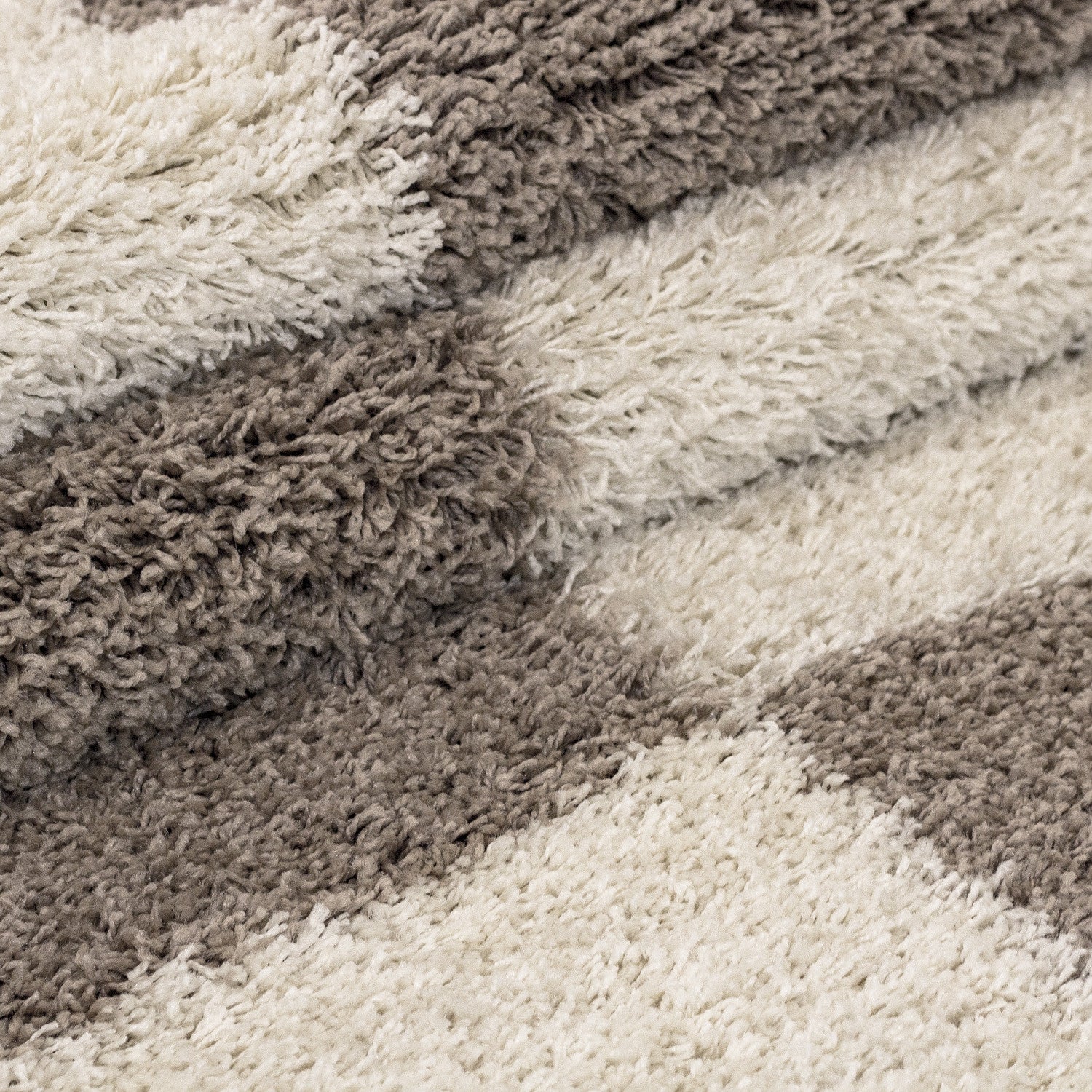 Hochflorteppiche, Kariert Design, Farbe Beige, Teppich für Wohnzimmer, Rücken aus Jute - Image 5