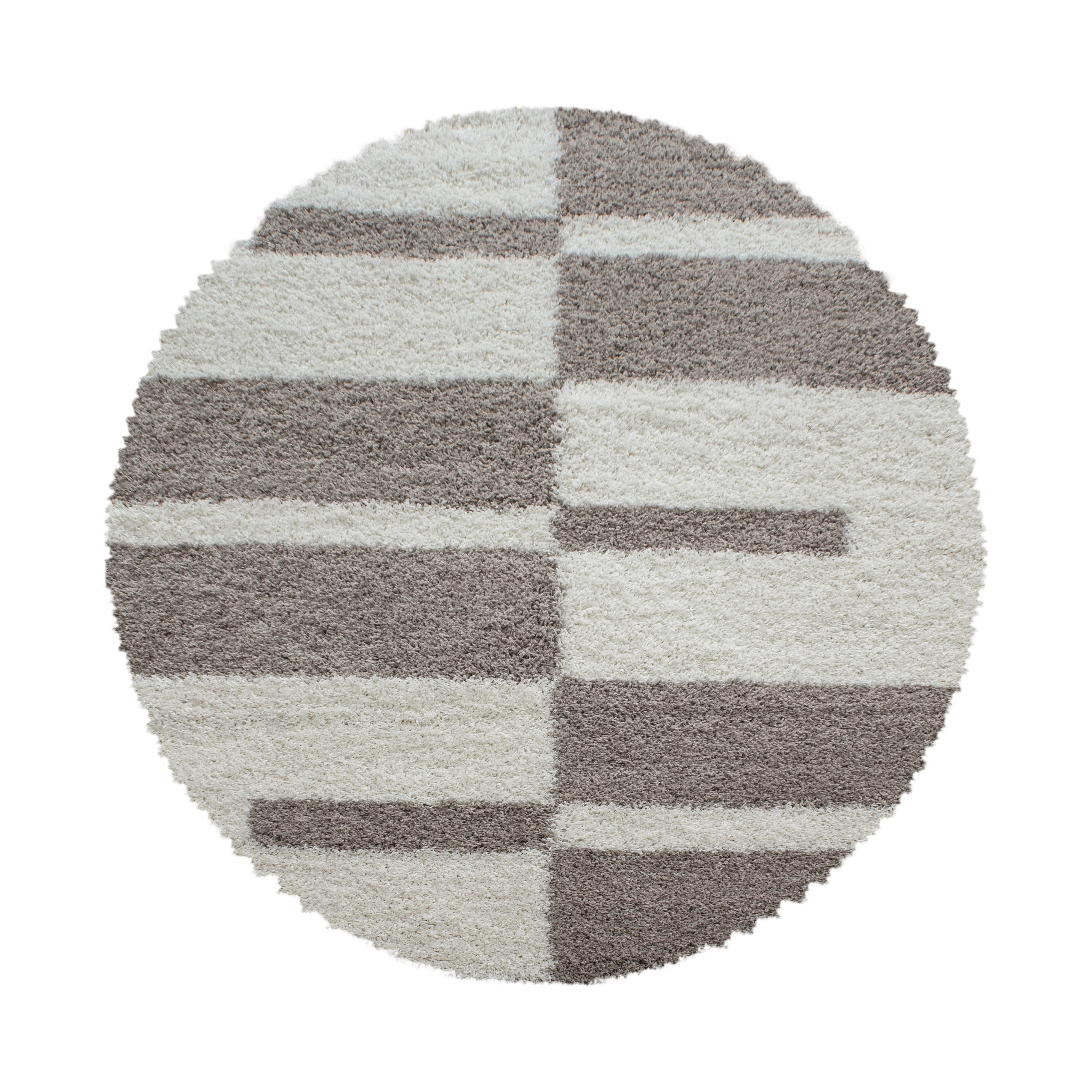 Hochflorteppiche, Kariert Design, Farbe Beige, Teppich für Wohnzimmer, Rücken aus Jute - Image 8