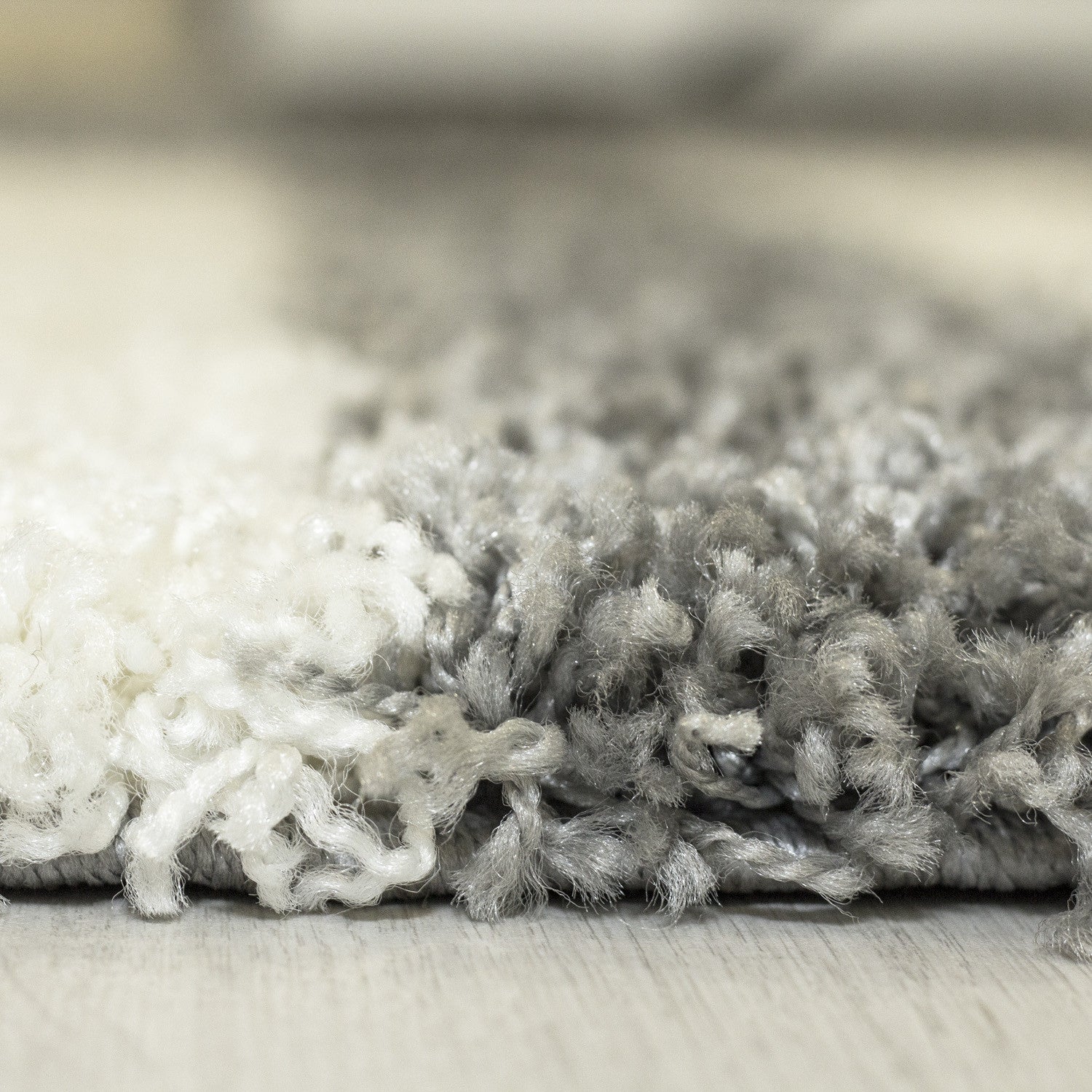 Hochflorteppiche, Kariert Design, Farbe Hellgrau, Teppich für Wohnzimmer, Rücken aus Jute - Image 4