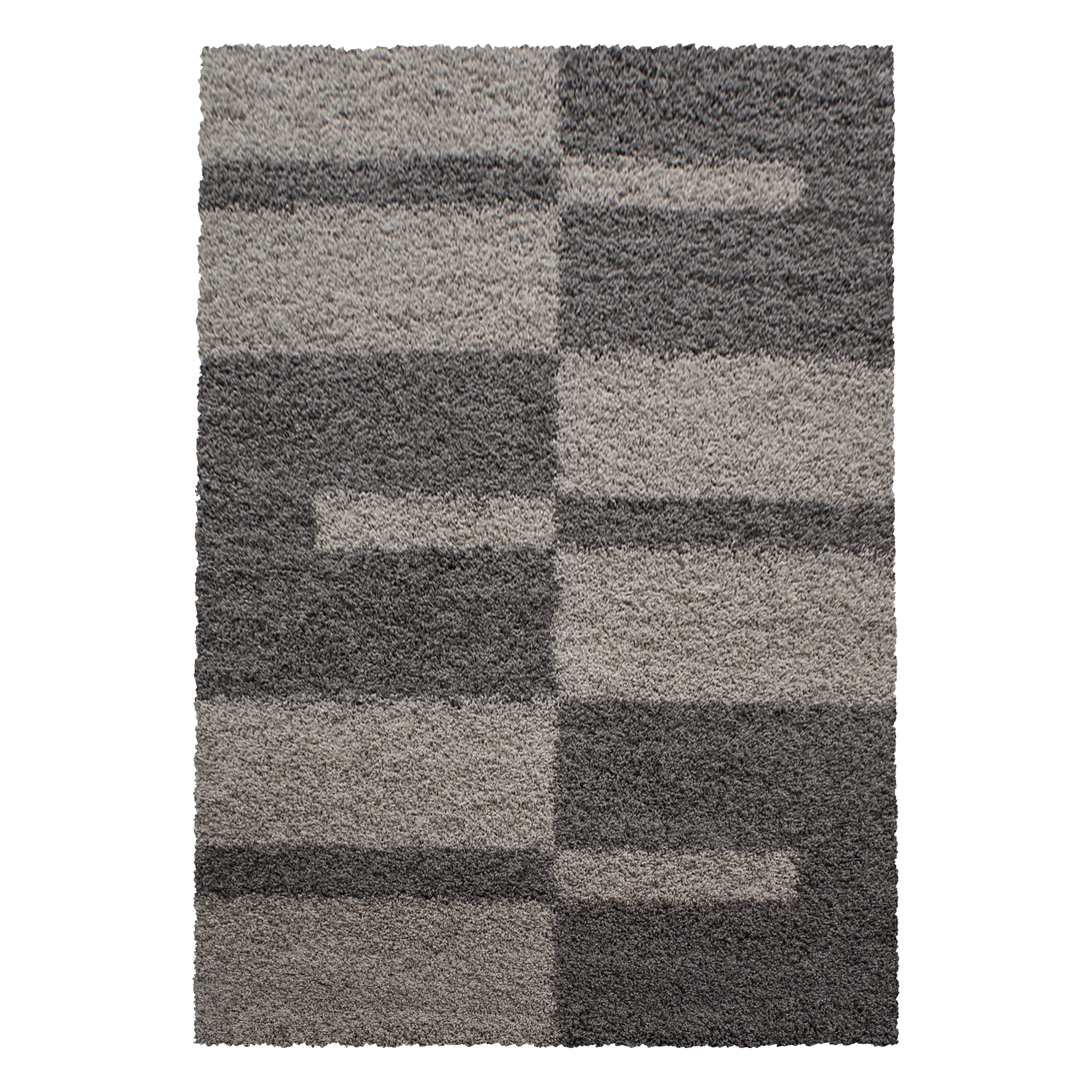 Hochflorteppiche, Kariert Design, Farbe Taupe, Teppich für Wohnzimmer, Rücken aus Jute - Image 2