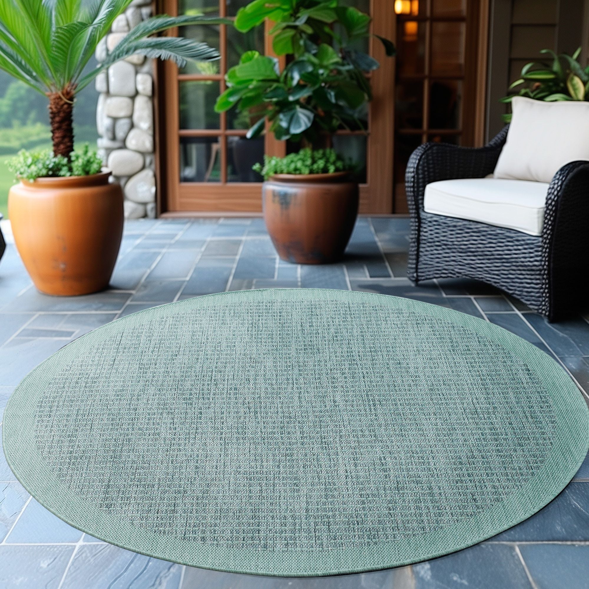 Outdoorteppiche, Unicolor, Farbe Blau, Teppich für Terasse-Balkon-Küche, Rücken aus Polypropylen - Image 3
