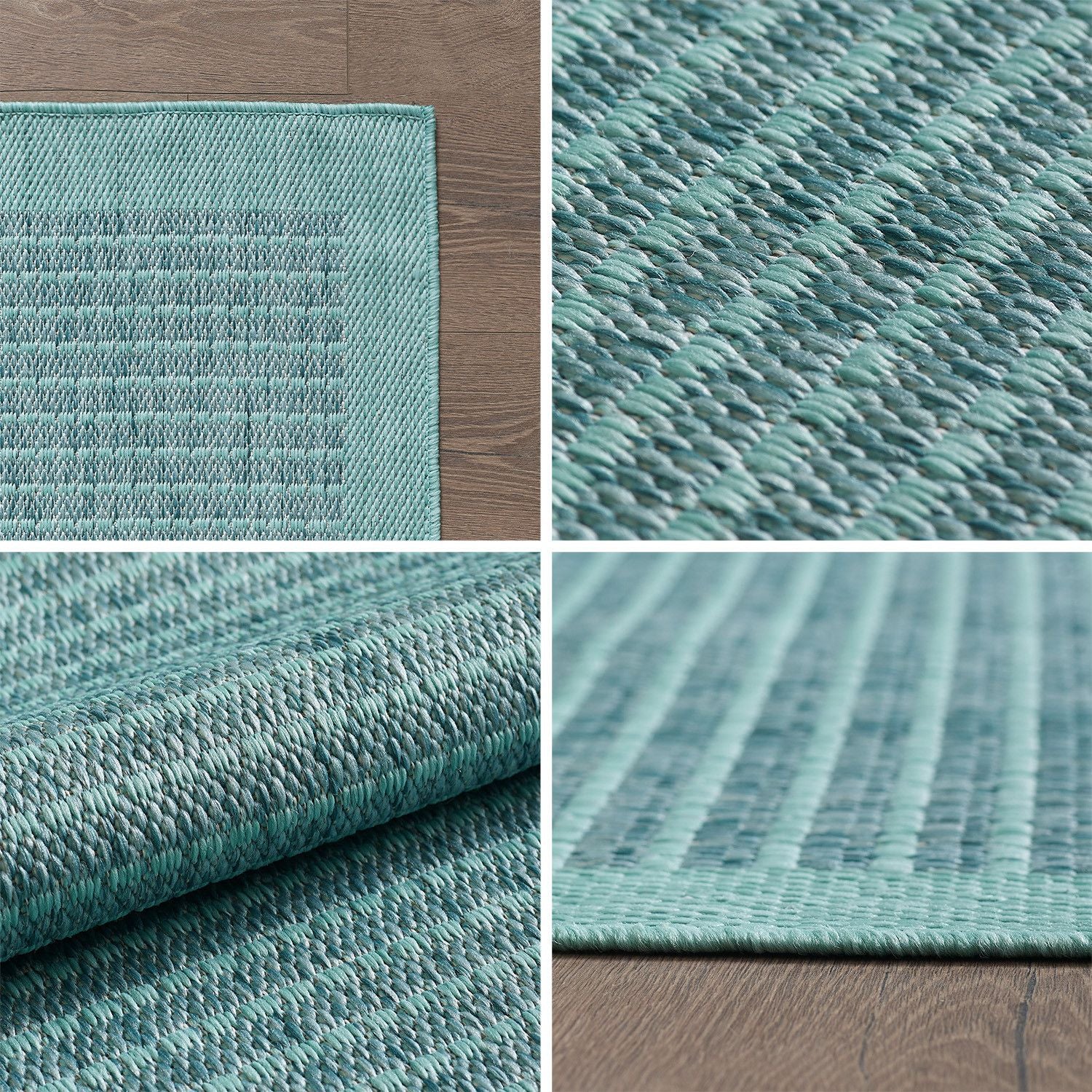 Outdoorteppiche, Unicolor, Farbe Blau, Teppich für Terasse-Balkon-Küche, Rücken aus Polypropylen - Image 5